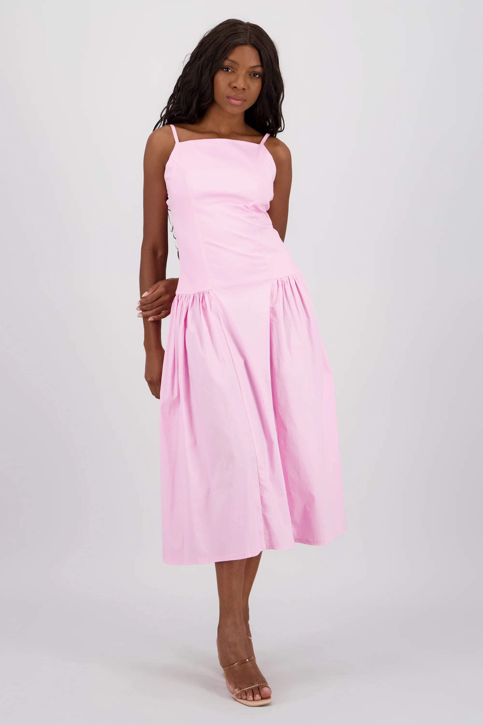 Vestido maxi drop waist frunce - Image 2