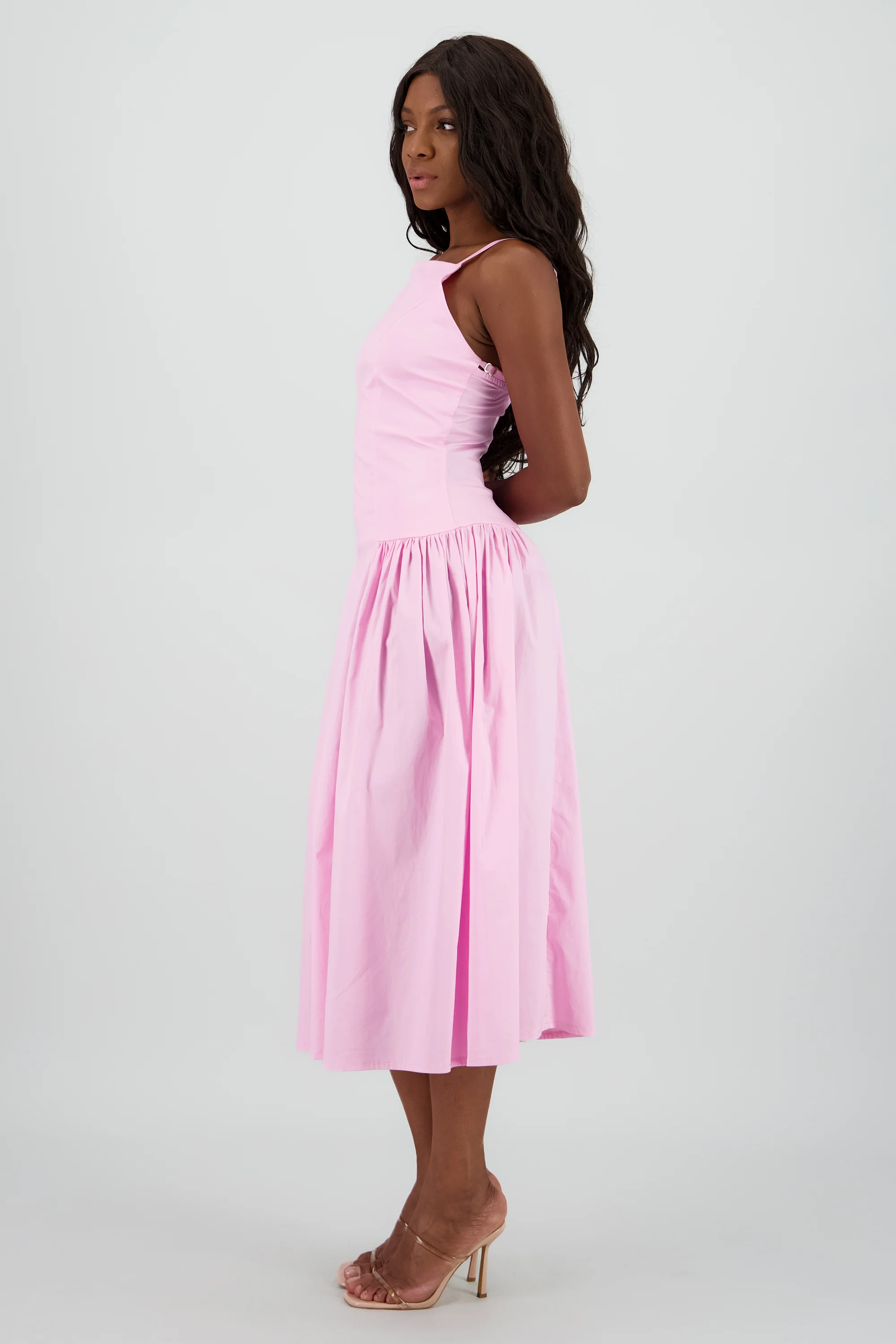 Vestido maxi drop waist frunce - Image 3