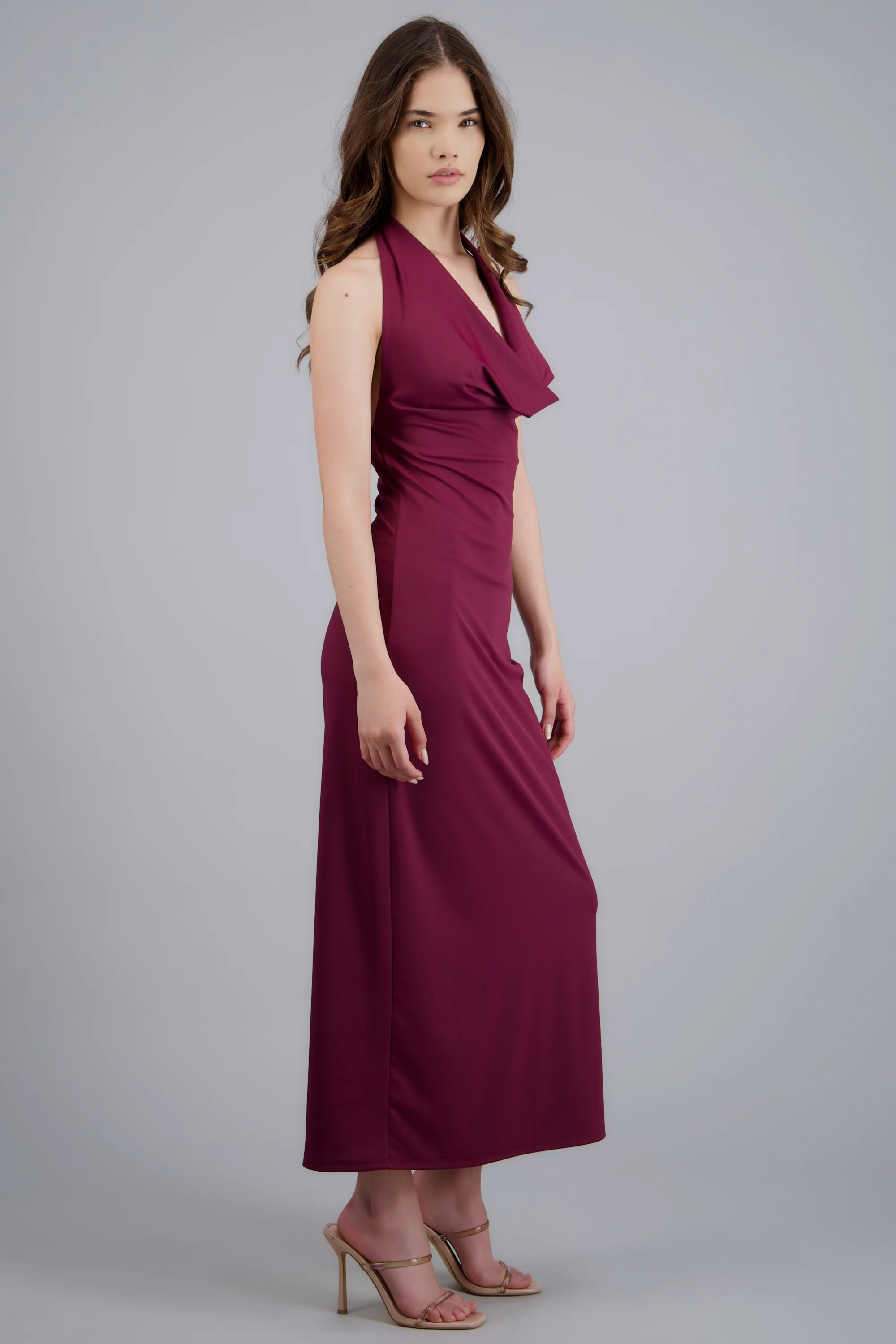 Vestido maxi escote cascada - Image 2