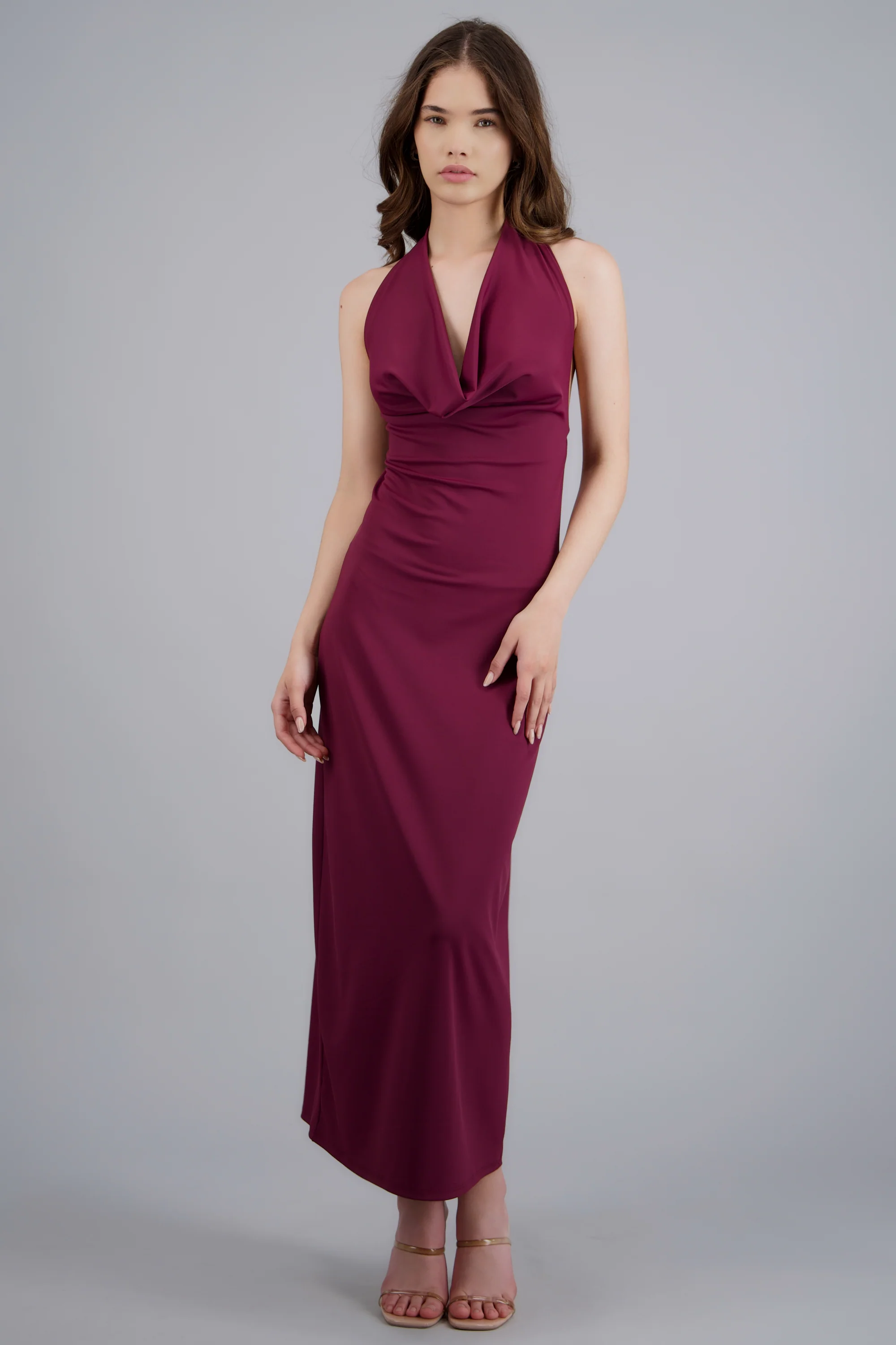 Vestido maxi escote cascada - Image 3