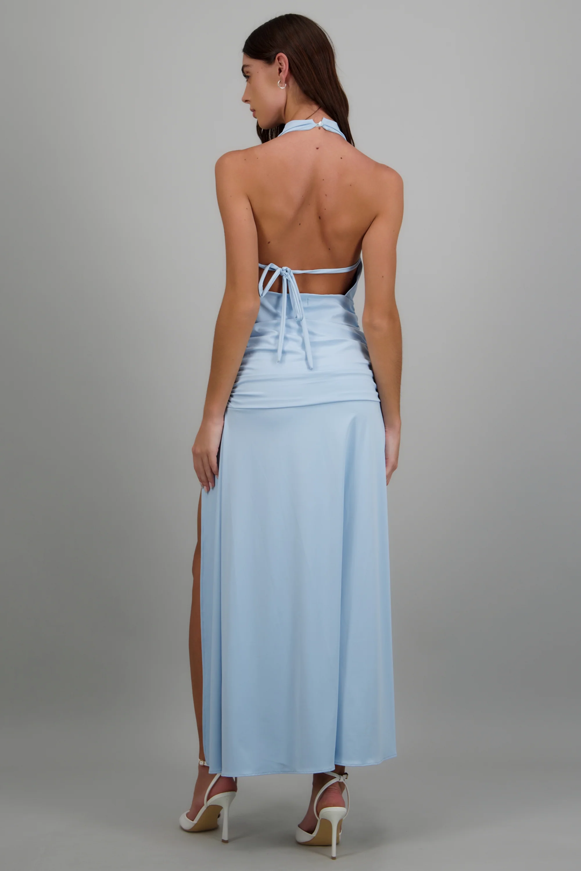 Vestido maxi escote cascada espalda descubierta - Image 4