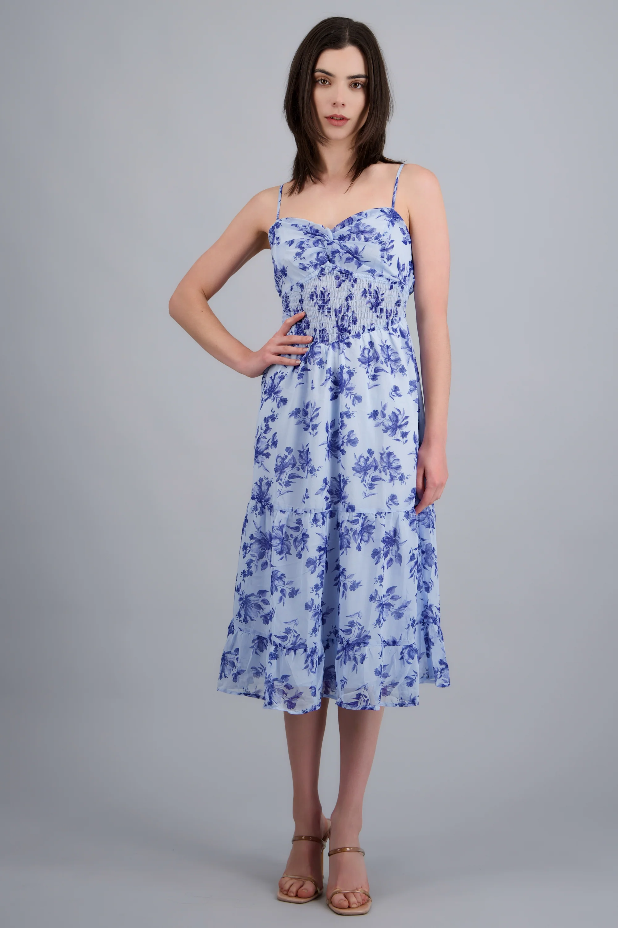 Vestido maxi escote nudo estampado flores - Image 3