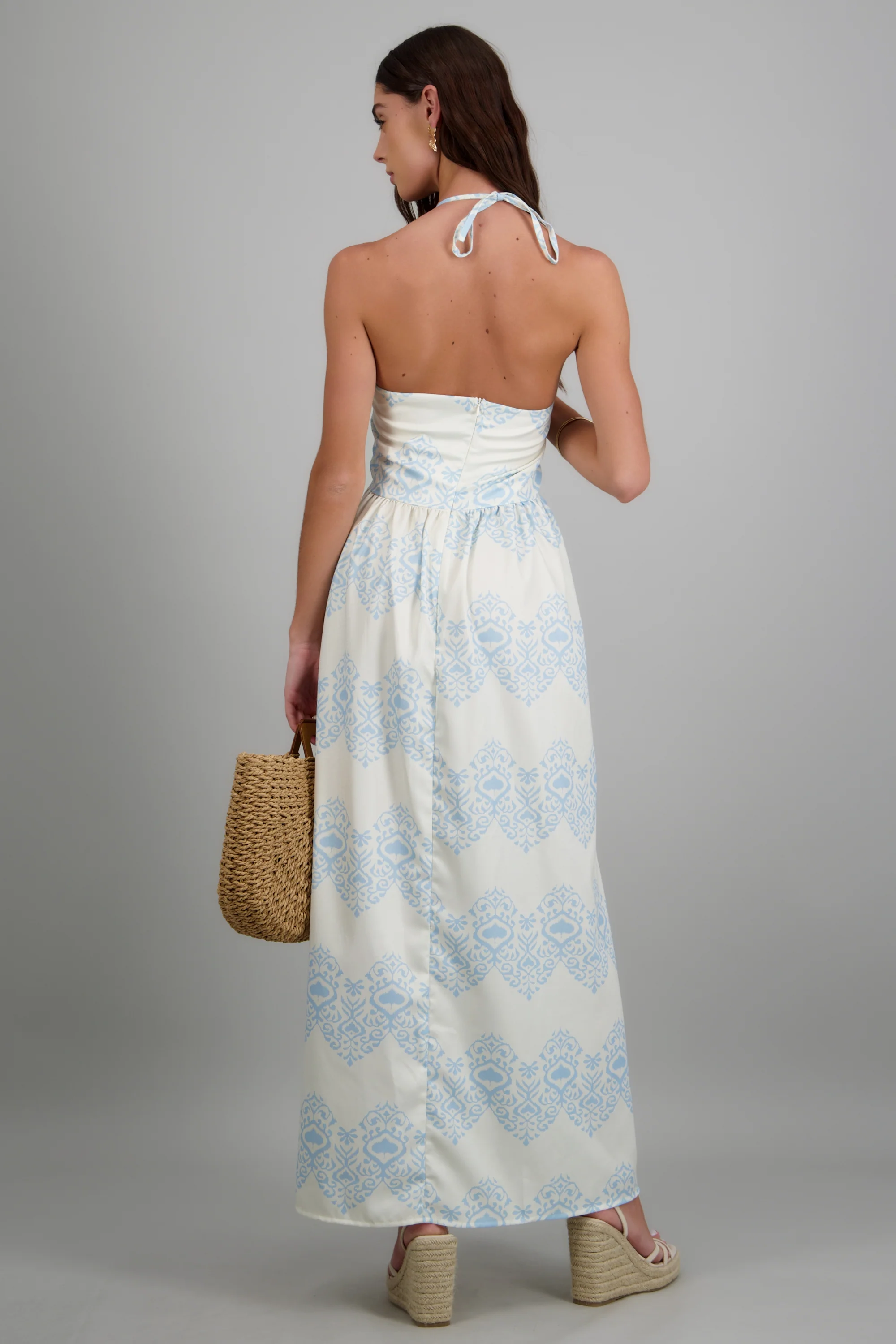 Vestido maxi estampado detalle escote - Image 4