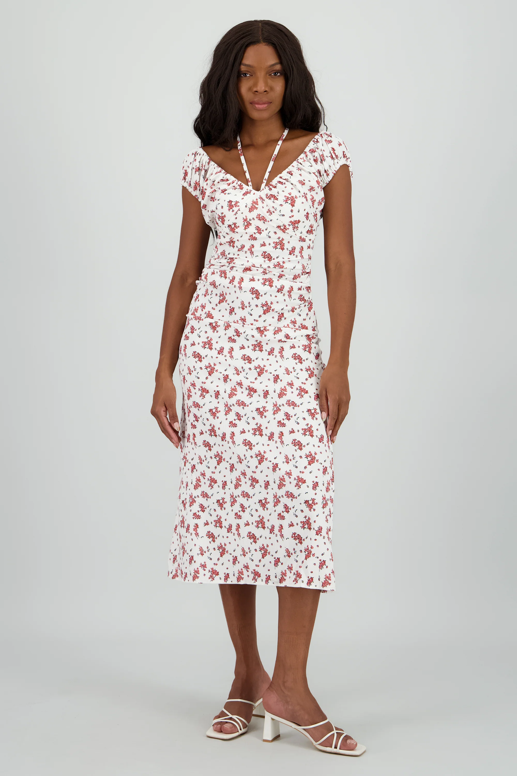 Vestido maxi estampado flores