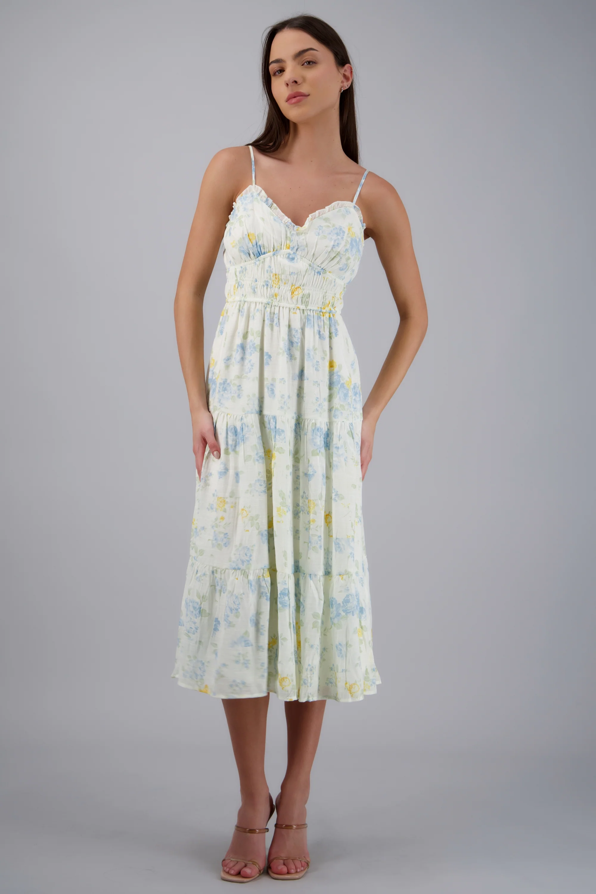 VESTIDO MAXI CON TIRANTES ESTAMPADO FLORES - Image 3