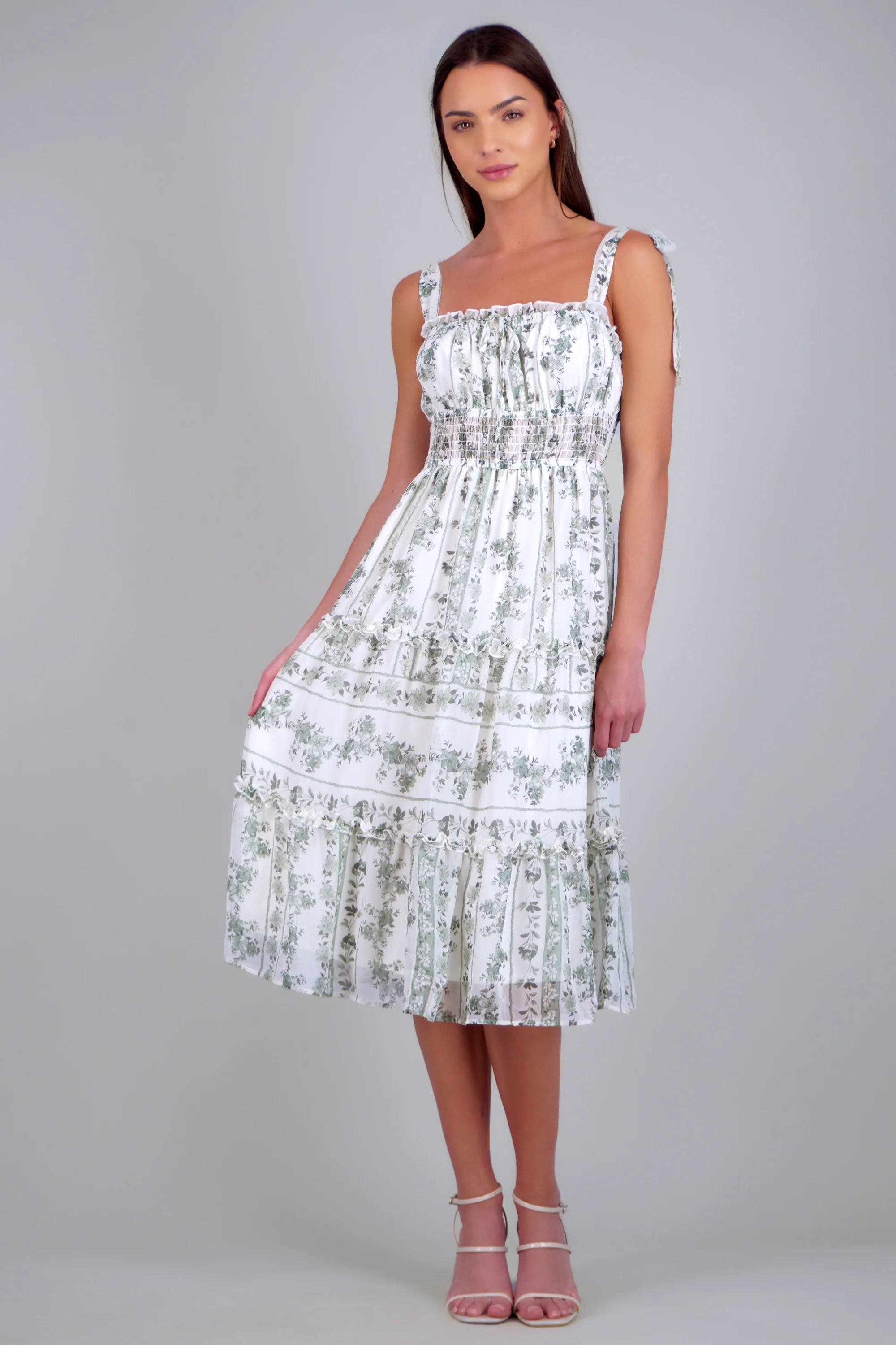 Vestido maxi estampado flores