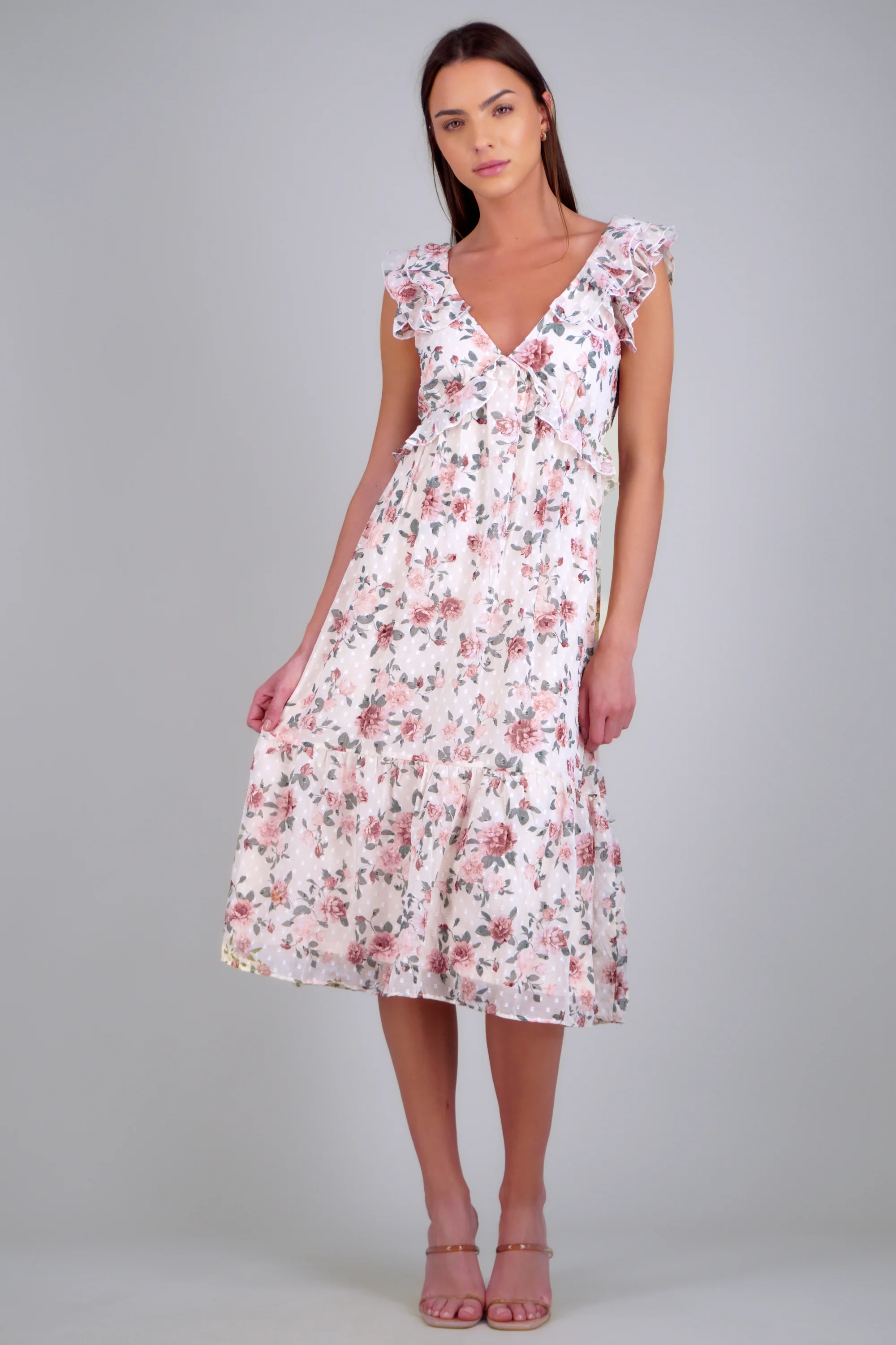 Vestido maxi estampado flores