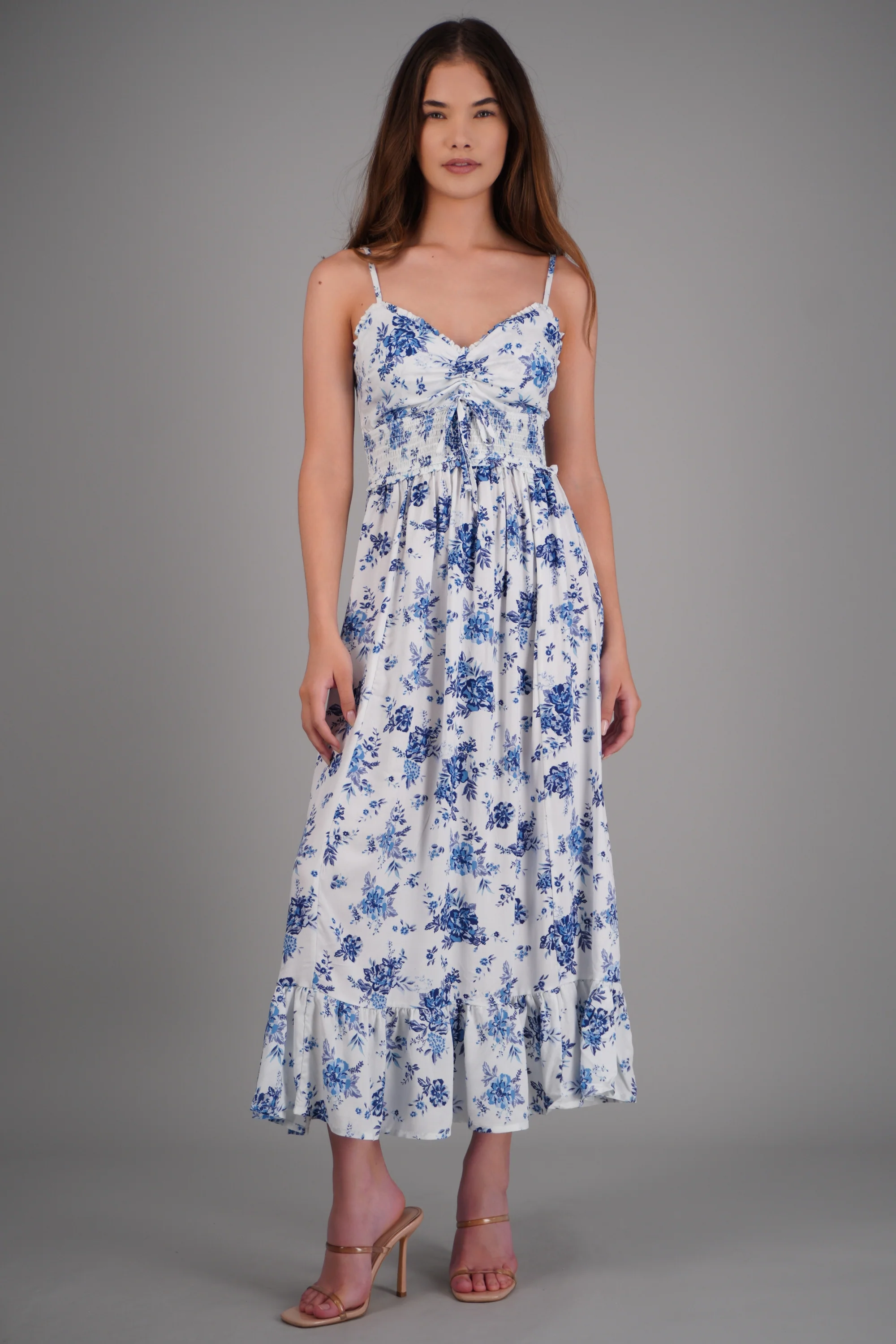 Vestido maxi estampado flores