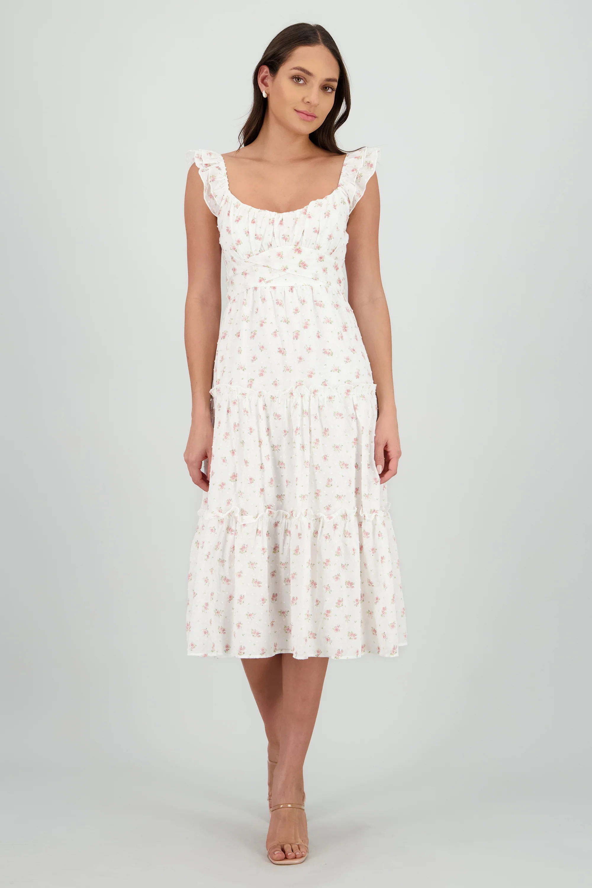 Vestido maxi estampado flores