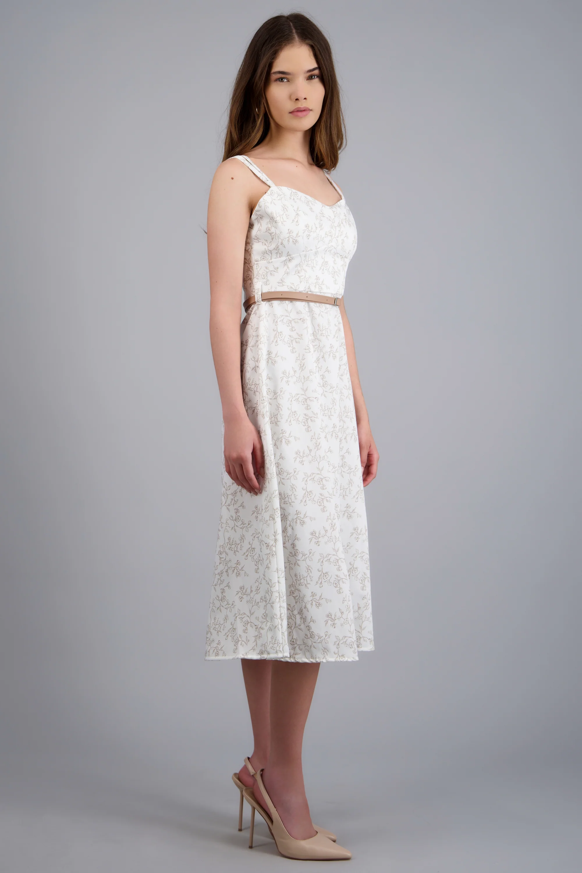 Vestido maxi estampado flores con cinto - Image 2