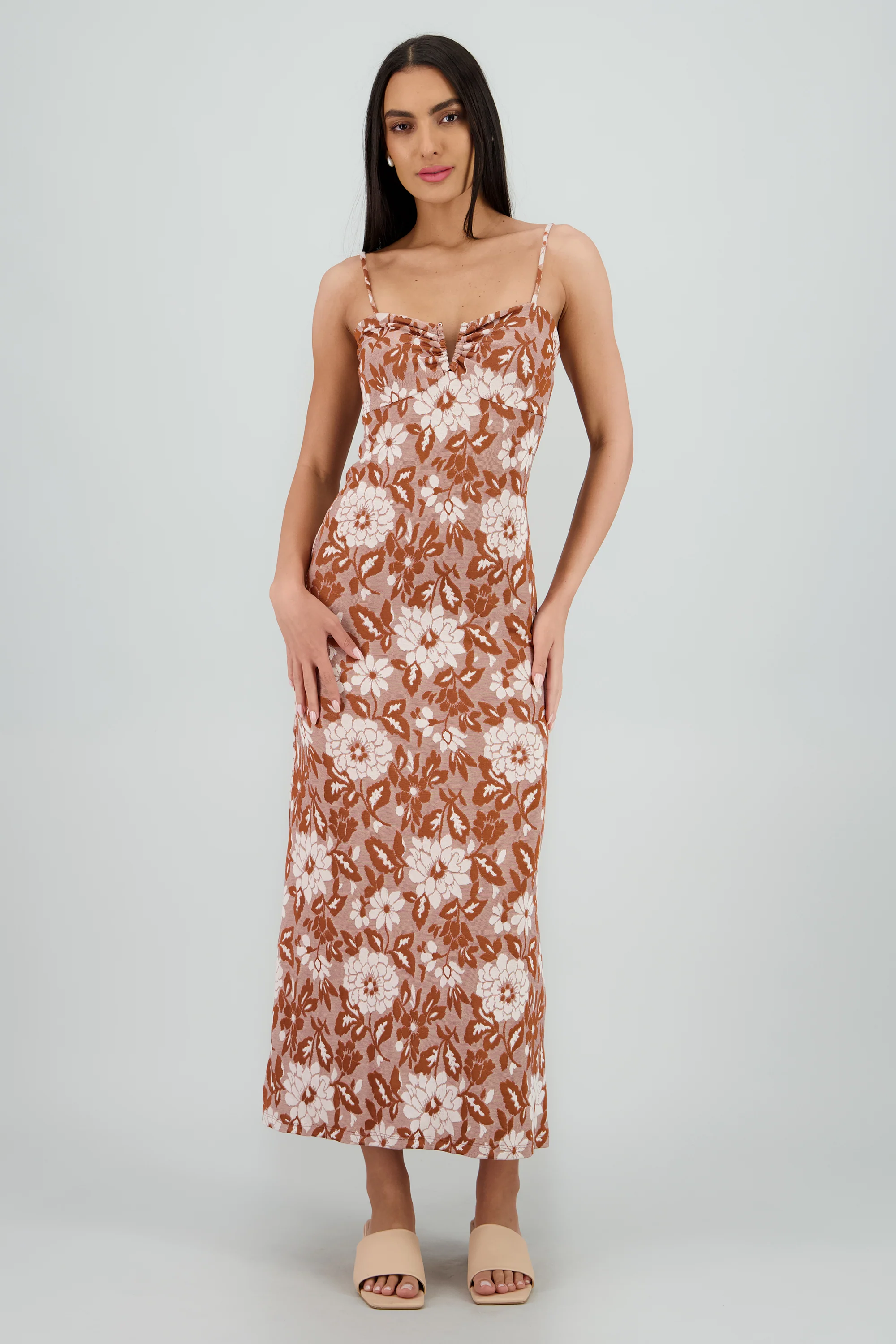 Vestido maxi flores det en escote - Image 2