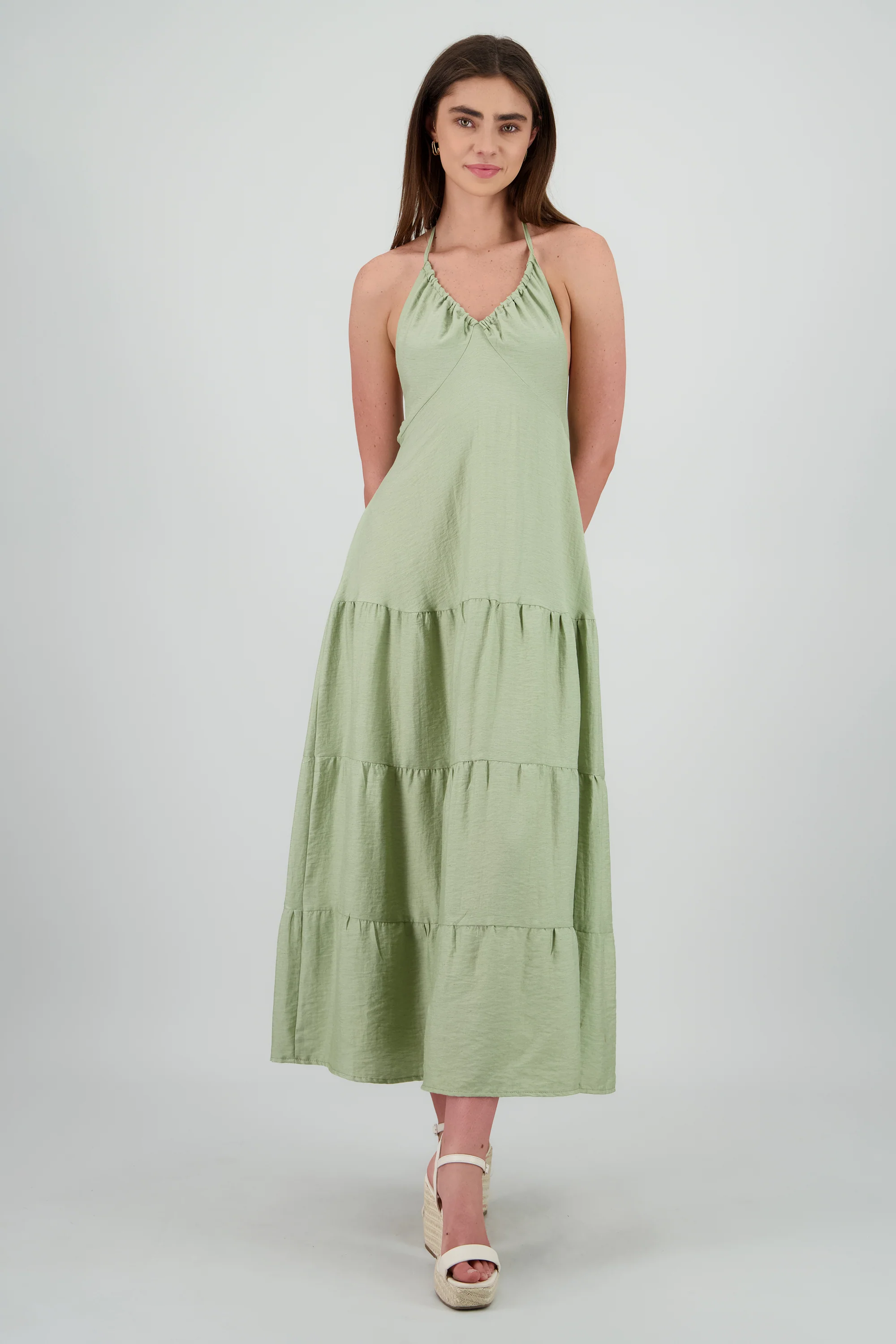 Vestido maxi halter lino - Image 2