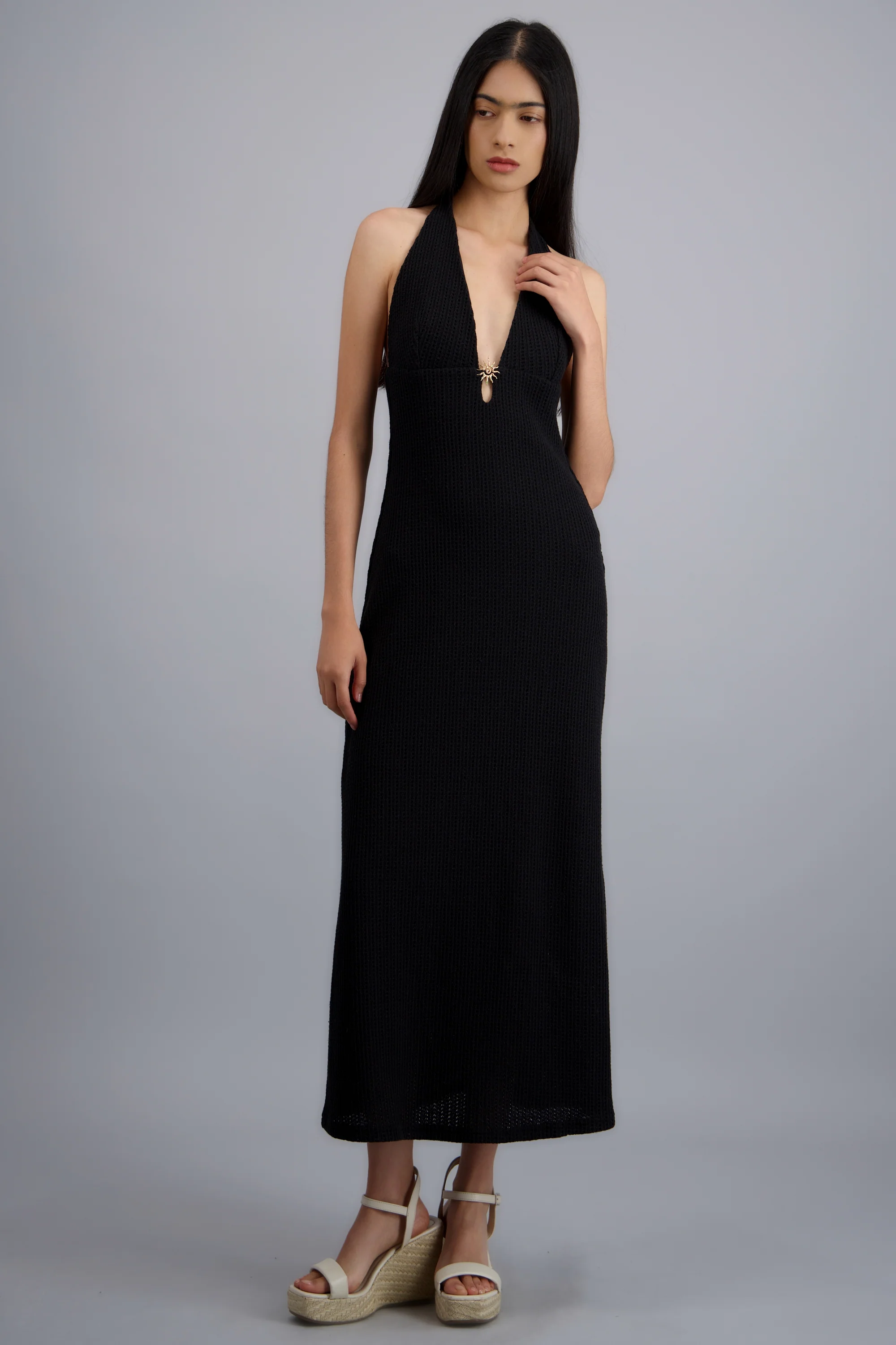 Vestido maxi liso halter - Image 2