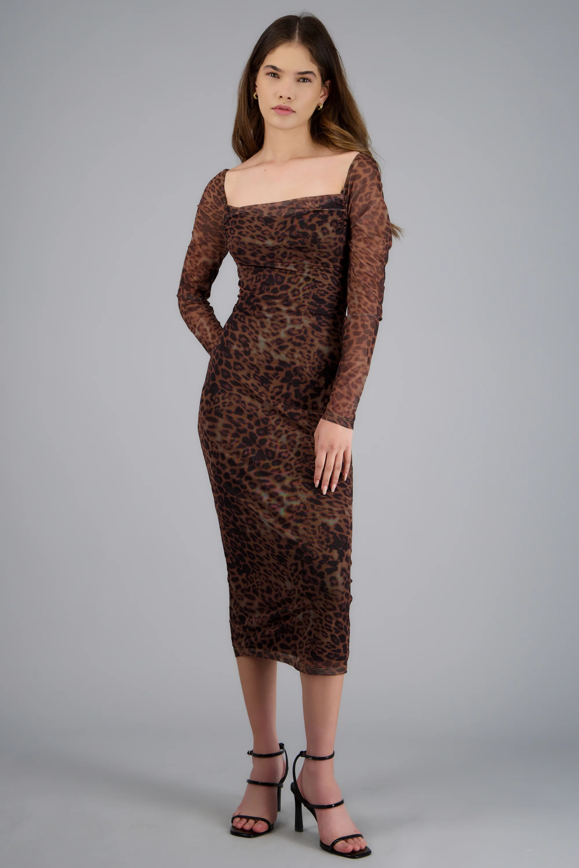 Vestido maxi mesh animal print - Image 3