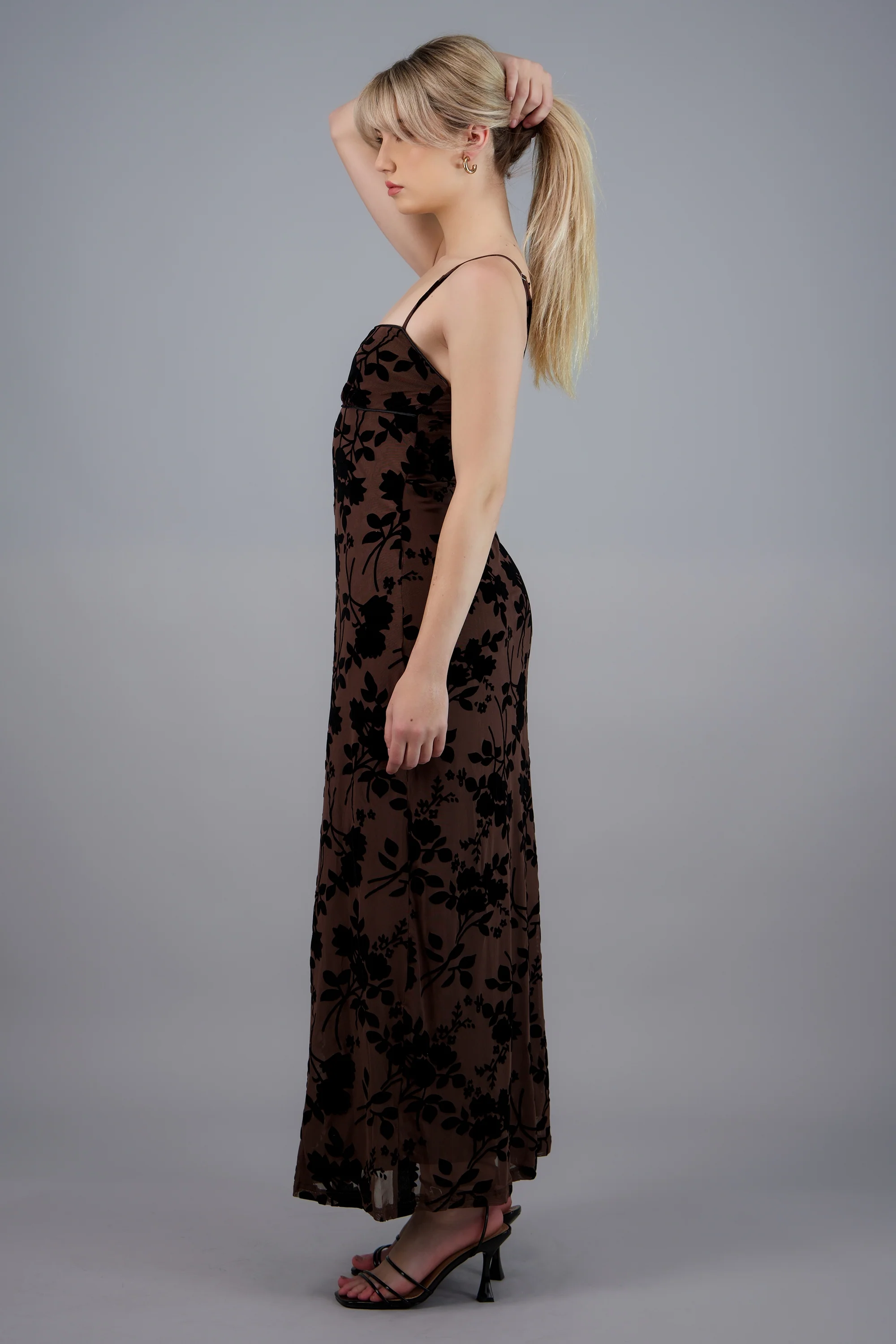 Vestido maxi mesh flok tirantes - Image 2