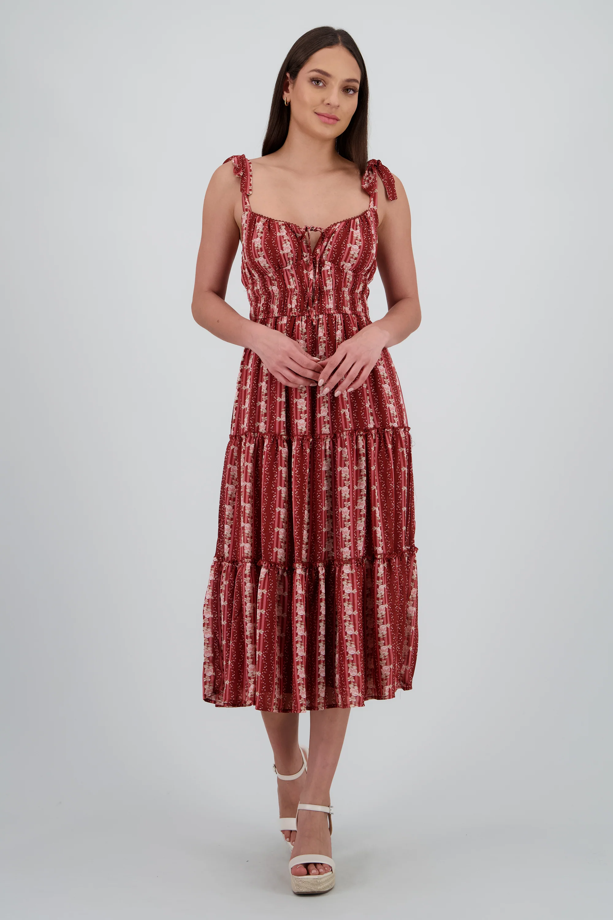 Vestido maxi olanes estampado flores - Image 2