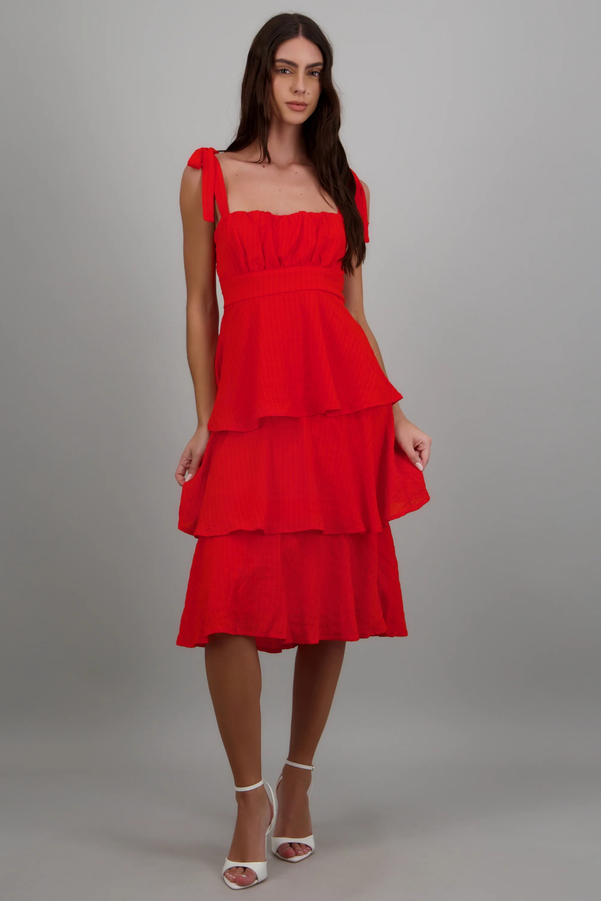 Vestido maxi olanes textura