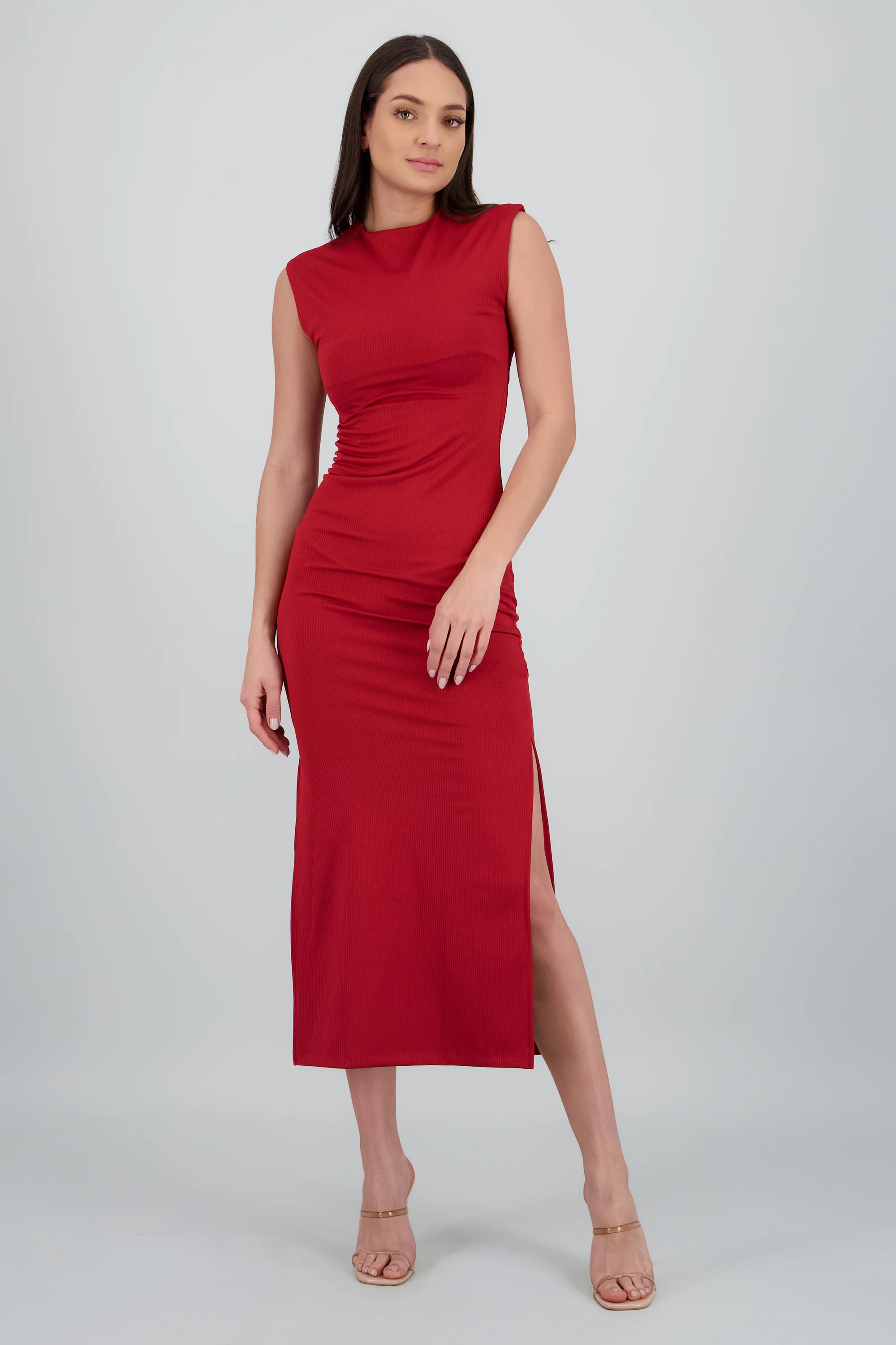 Vestido maxi rib cuello alto - Image 2