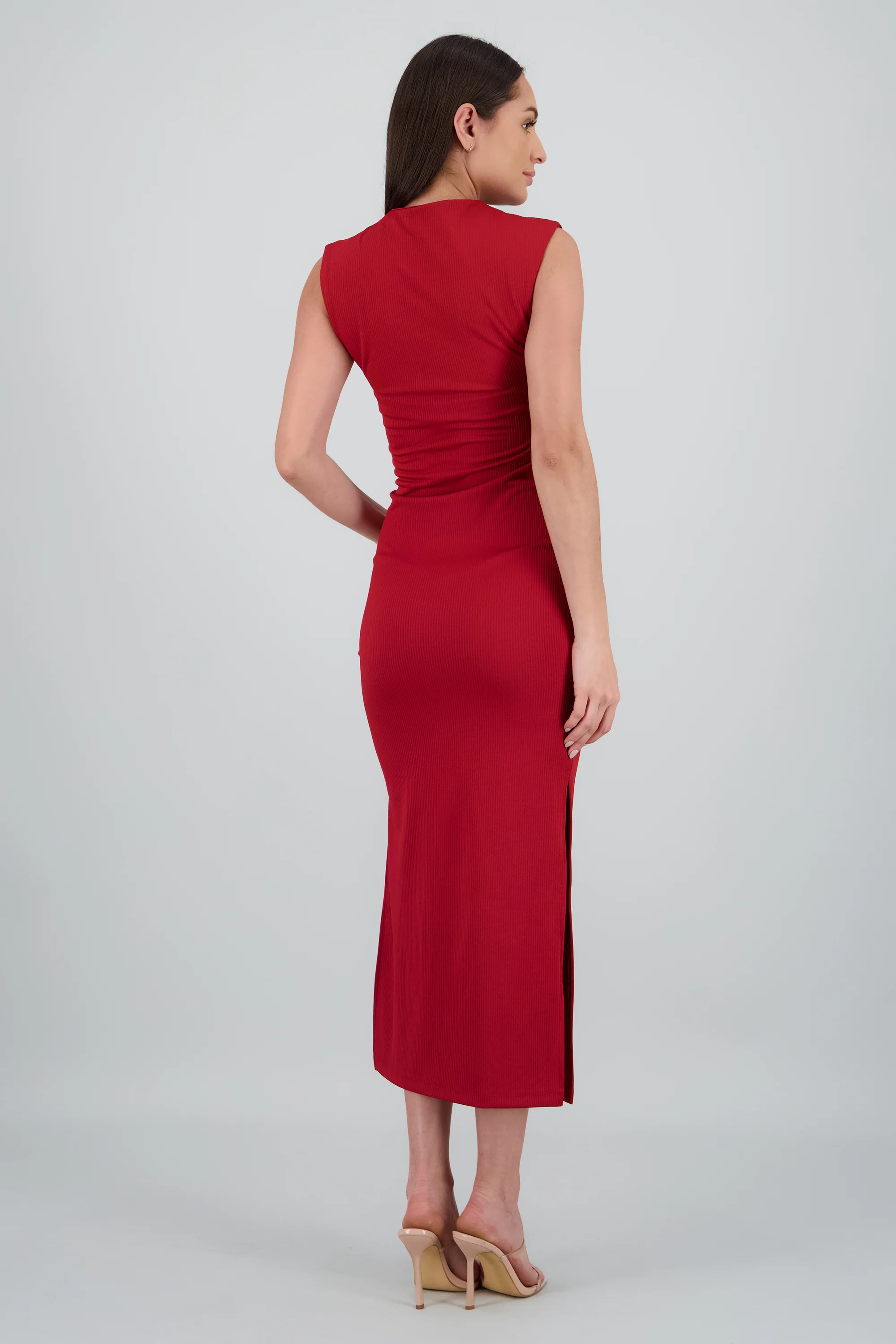 Vestido maxi rib cuello alto - Image 4