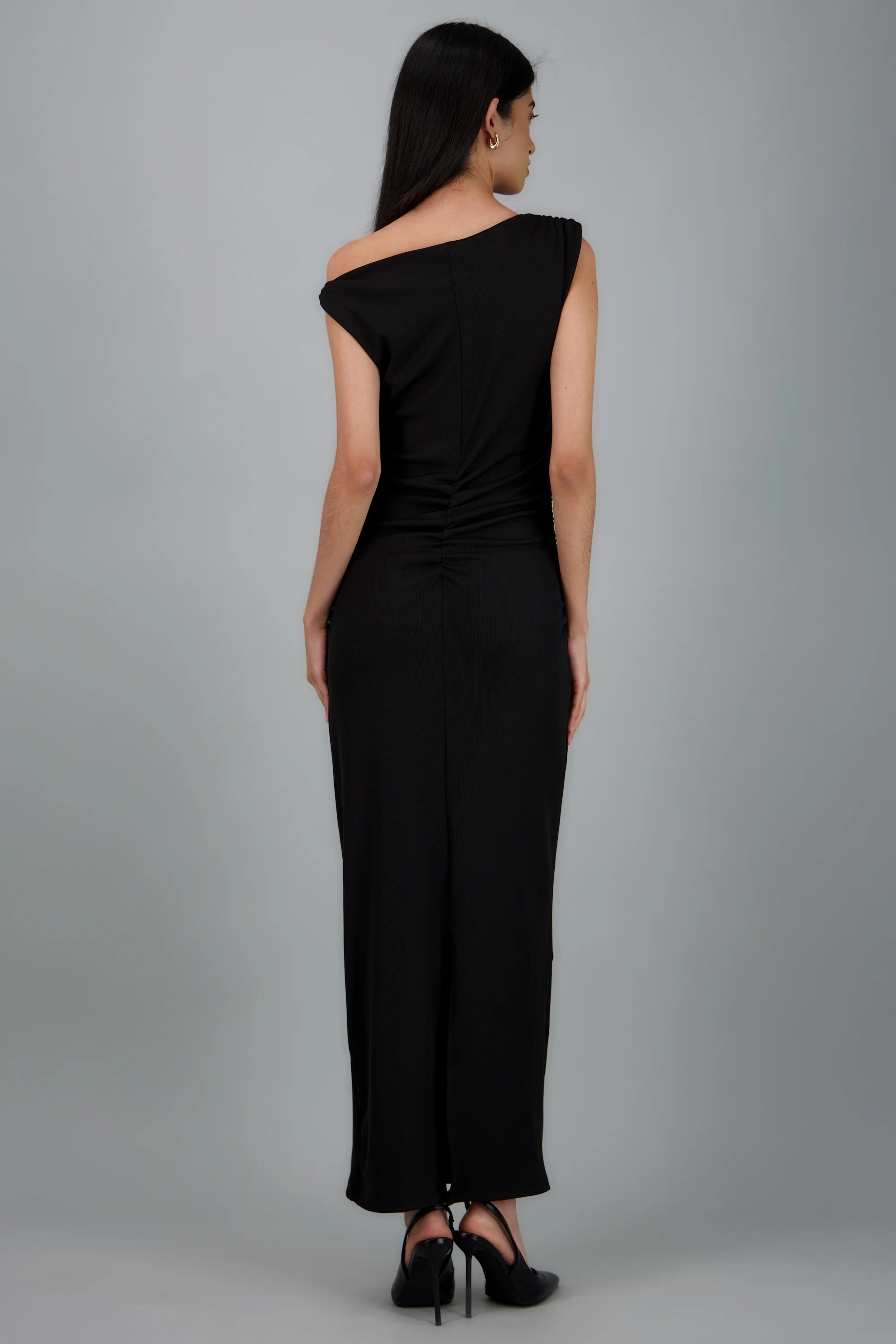 Vestido maxi rib tirantes asimetricos - Image 3