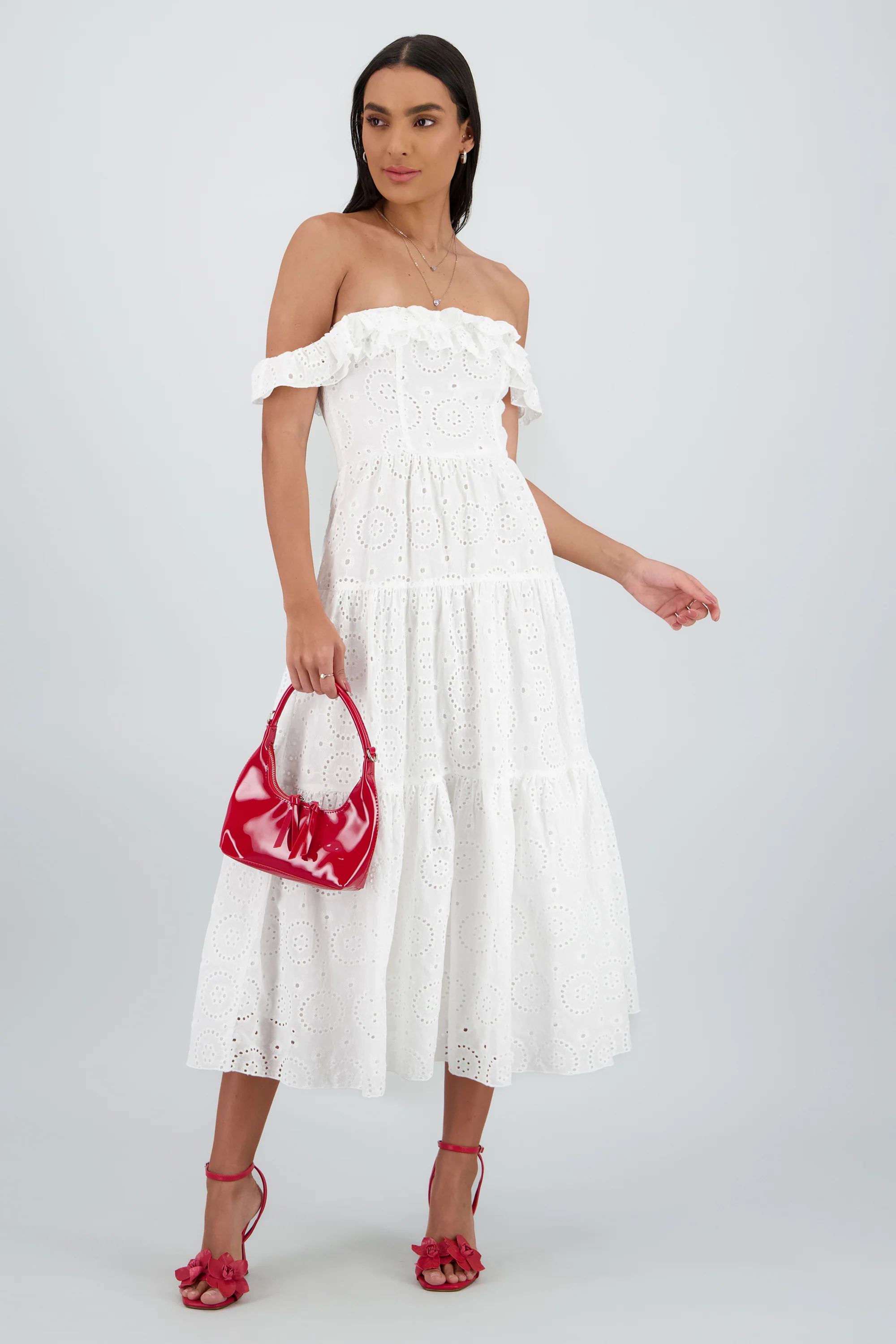 Vestido maxi strapless bordado - Image 2