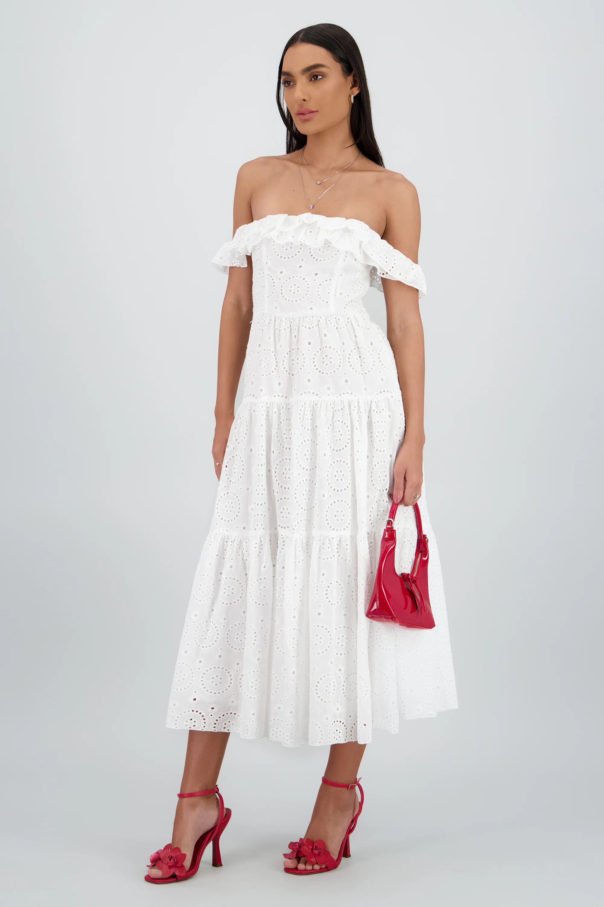 Vestido maxi strapless bordado - Image 3