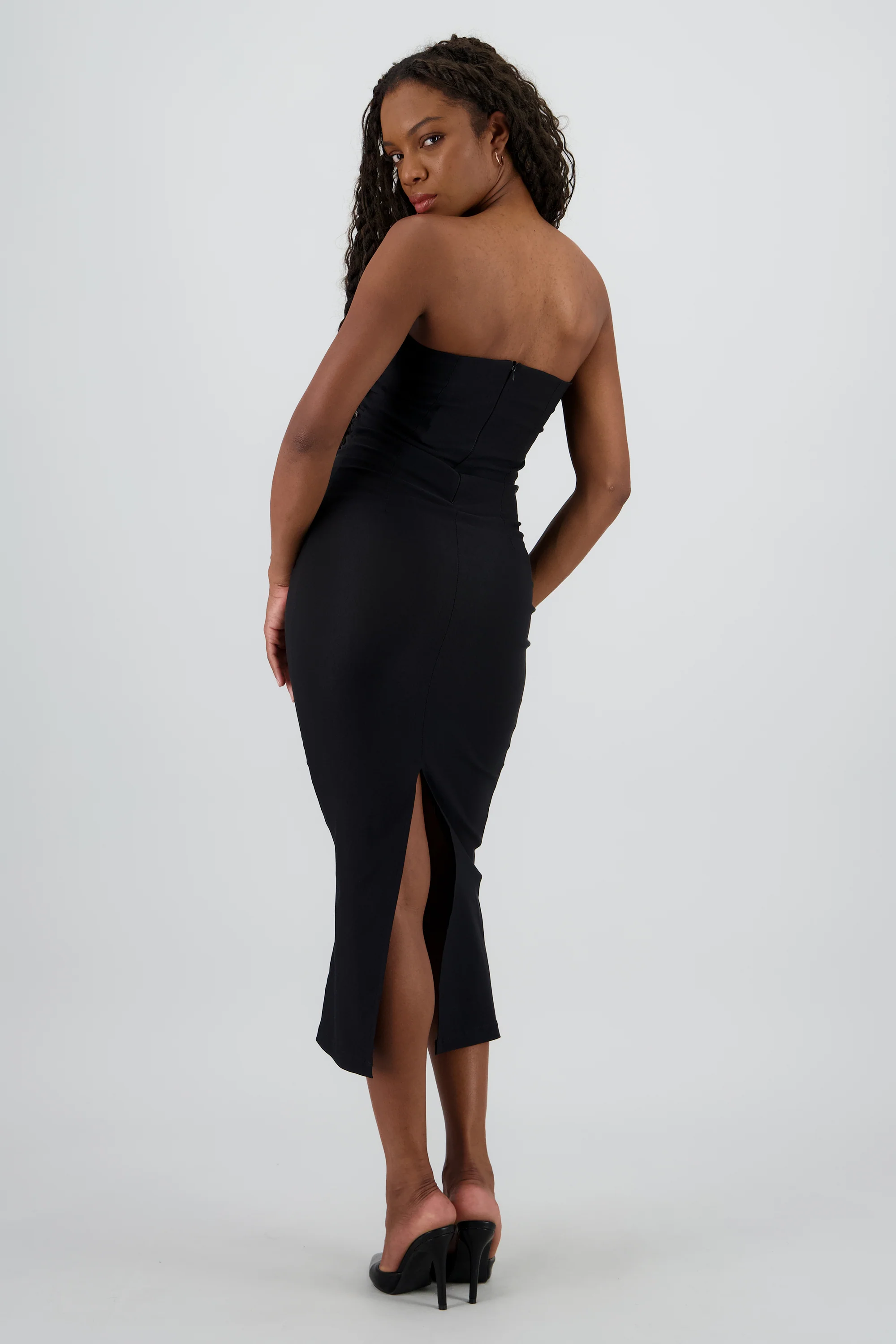 Vestido maxi strapless drapeado hypsters - Image 4