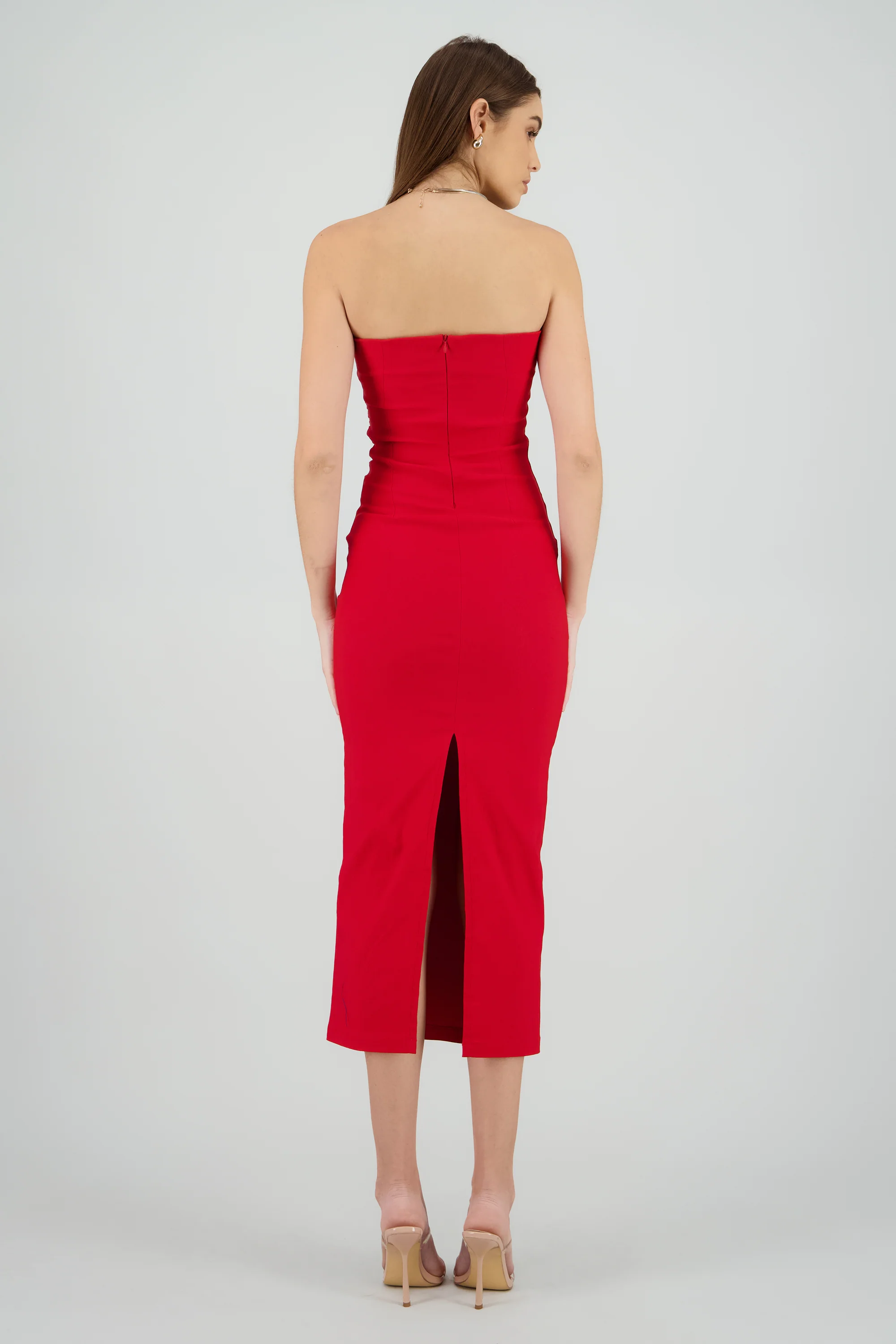 Vestido maxi strapless drapeado hypsters - Image 4