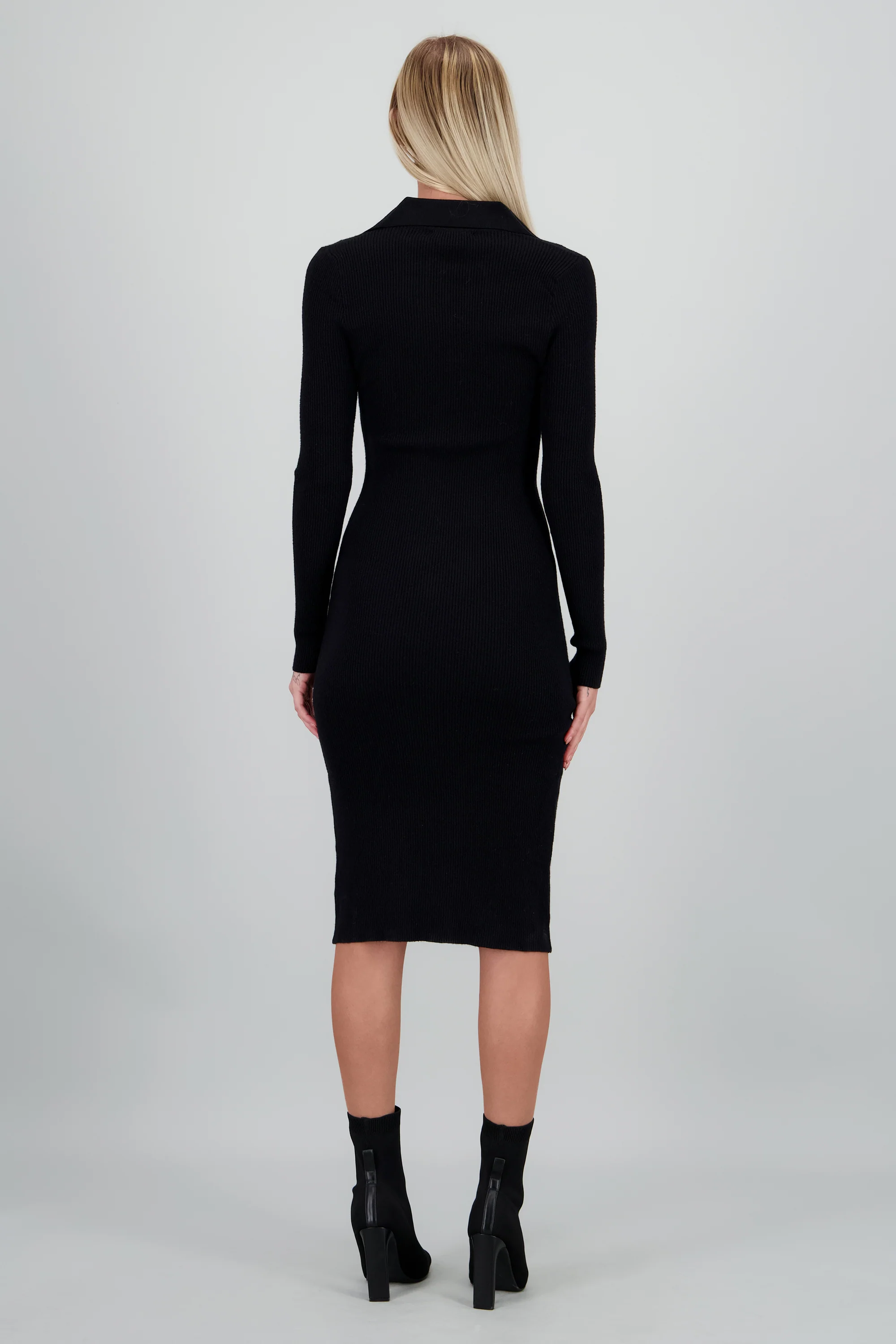 Vestido maxi tejido cuello polo - Image 4