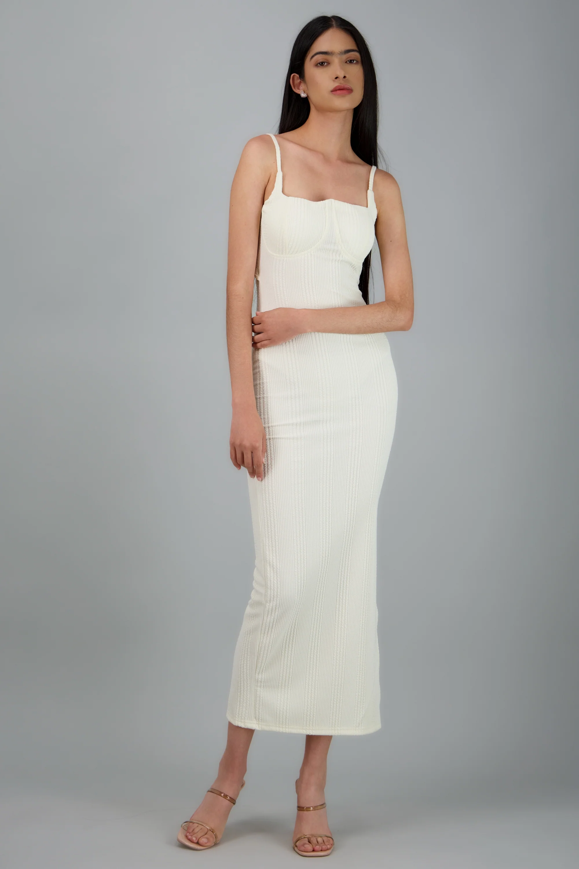 Vestido maxi copa textura - Image 3