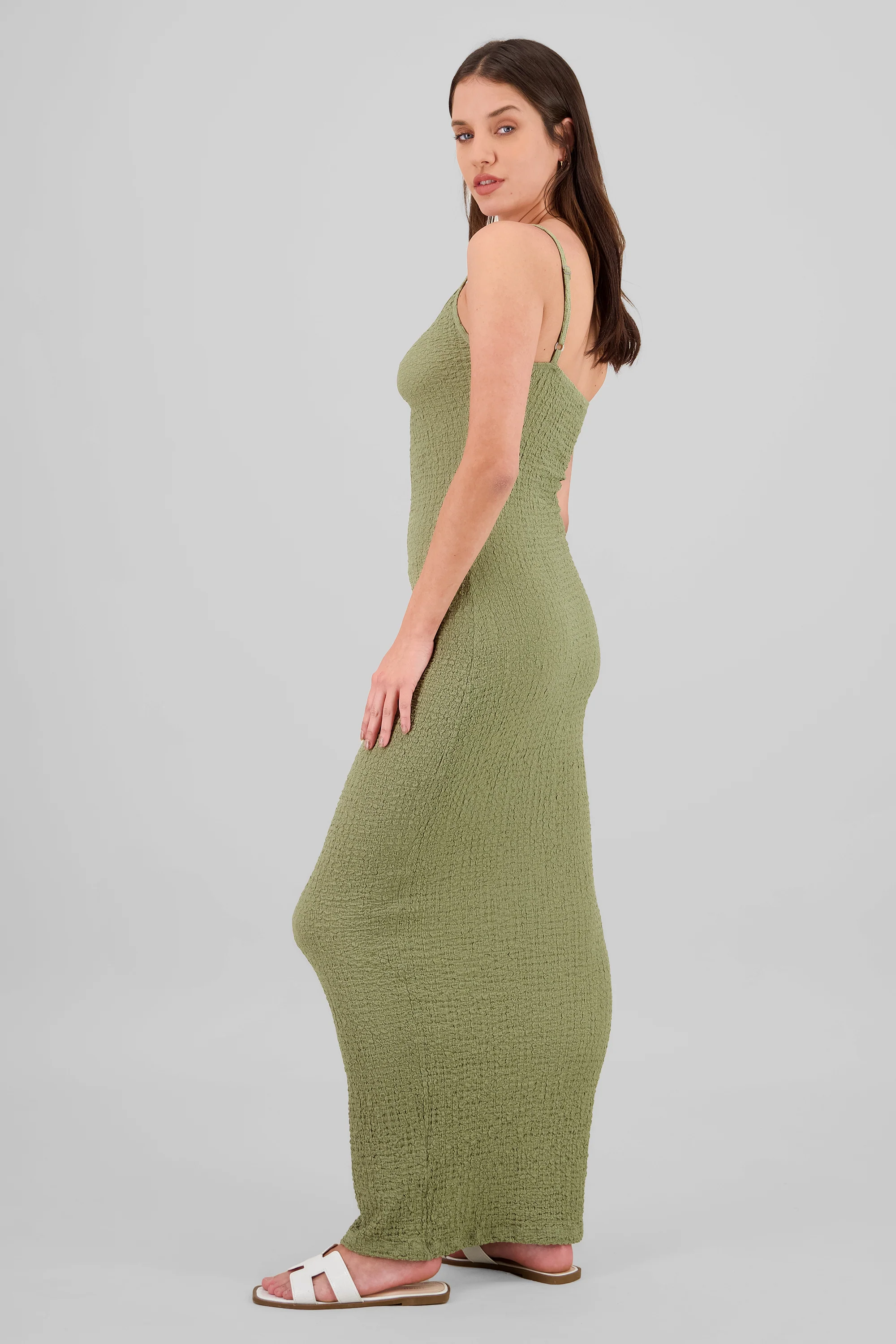 Vestido maxi texturas tirantes aro - Image 3