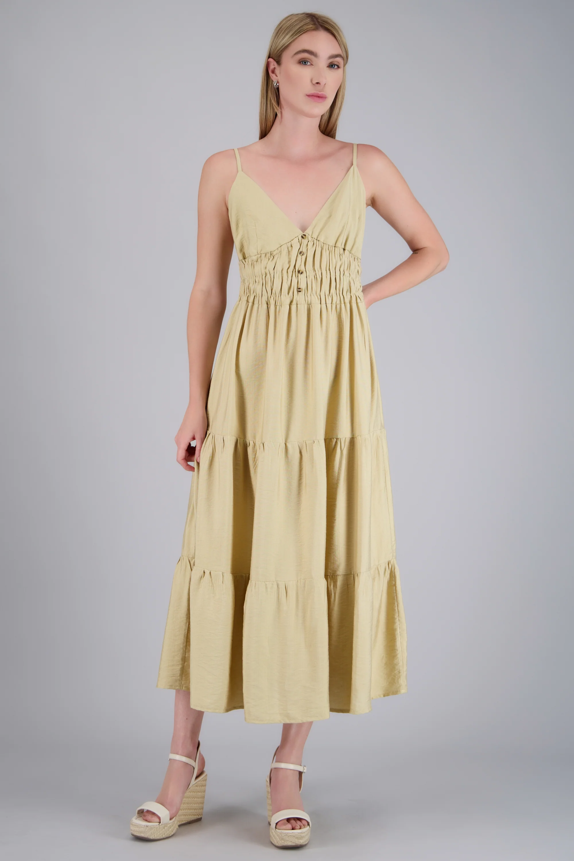 Vestido maxi tirantes detalle botones