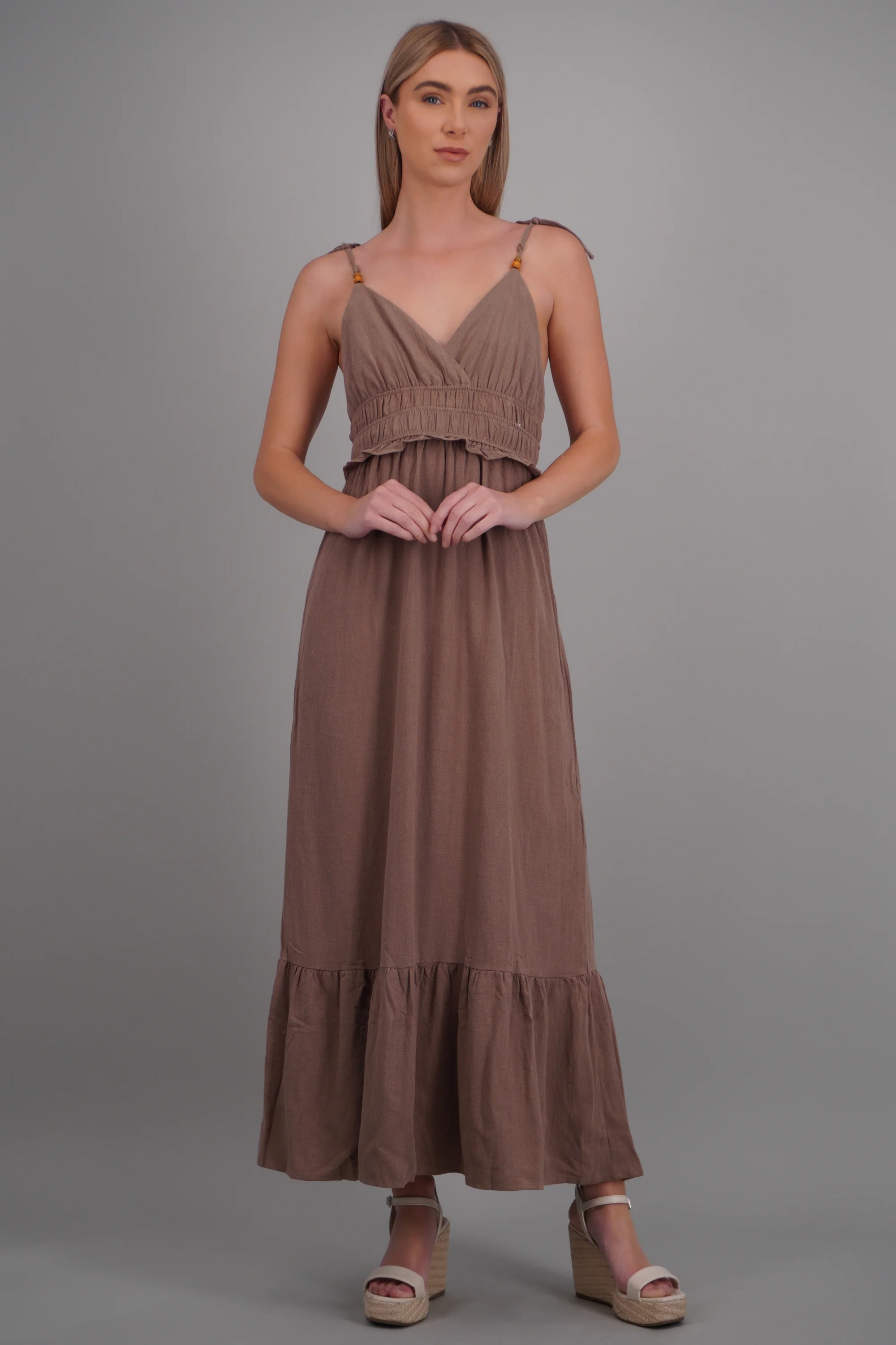 Vestido maxi tirantes detalle smock