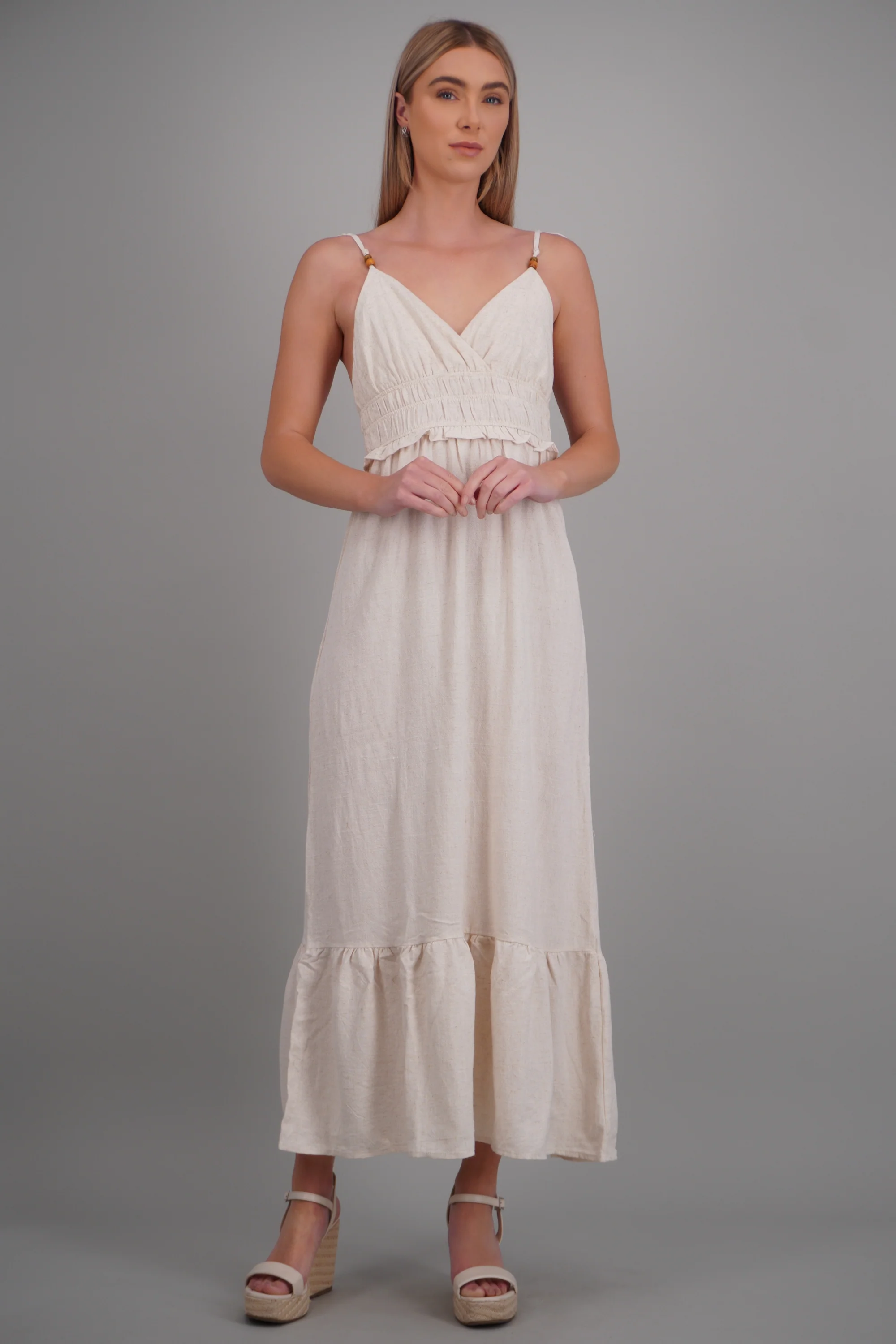 Vestido maxi tirantes detalle smock