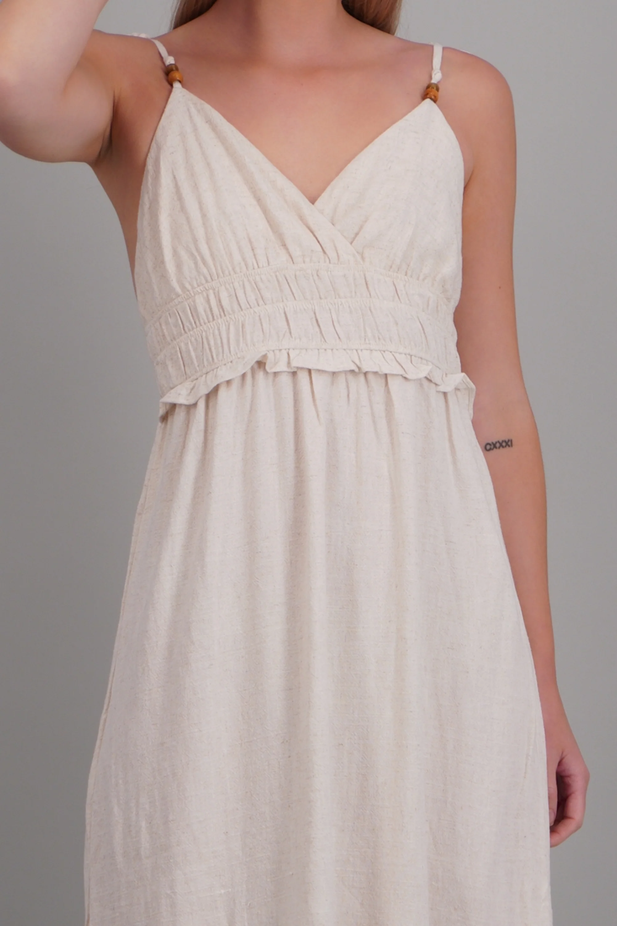 Vestido maxi tirantes detalle smock - Image 5