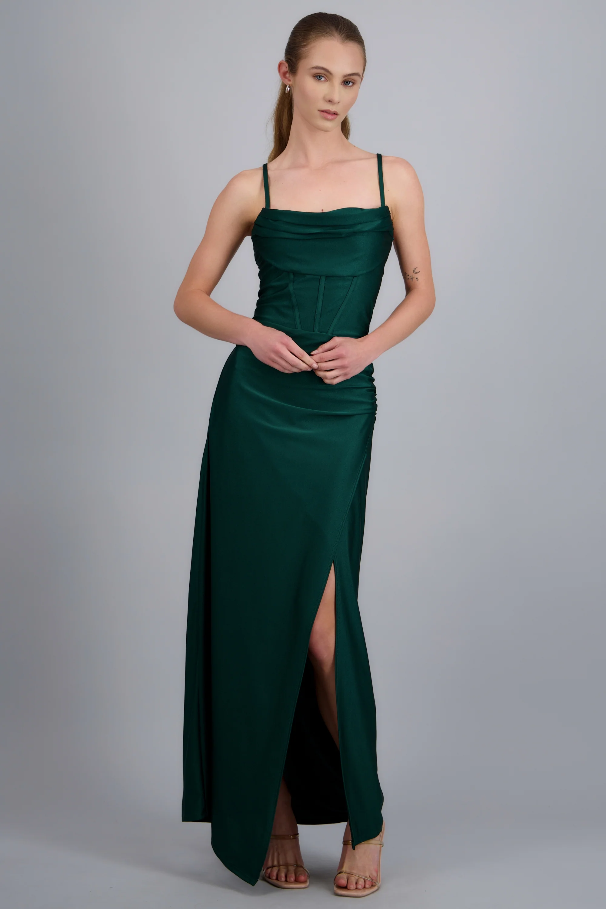 Vestido maxi tirantes drapeado - Image 2
