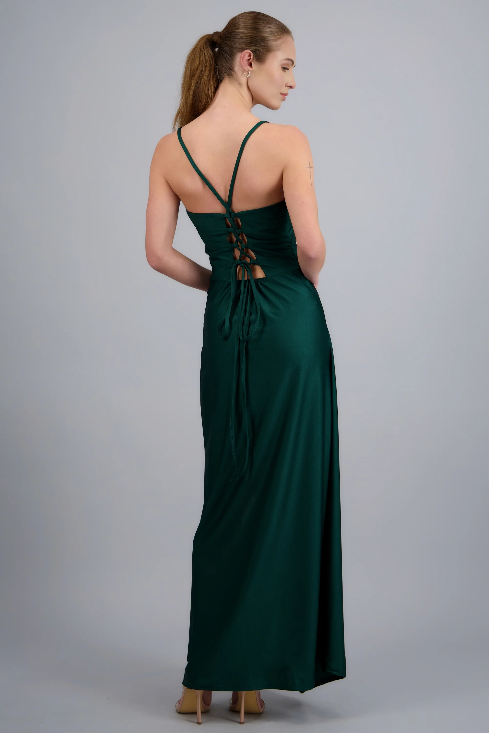 Vestido maxi tirantes drapeado - Image 4