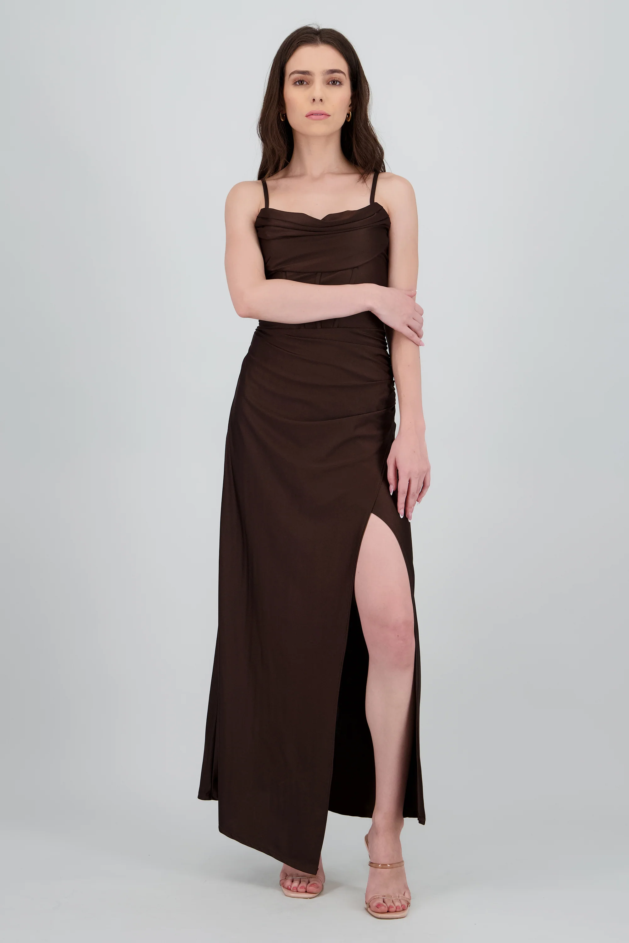 Vestido maxi tirantes drapeado - Image 2