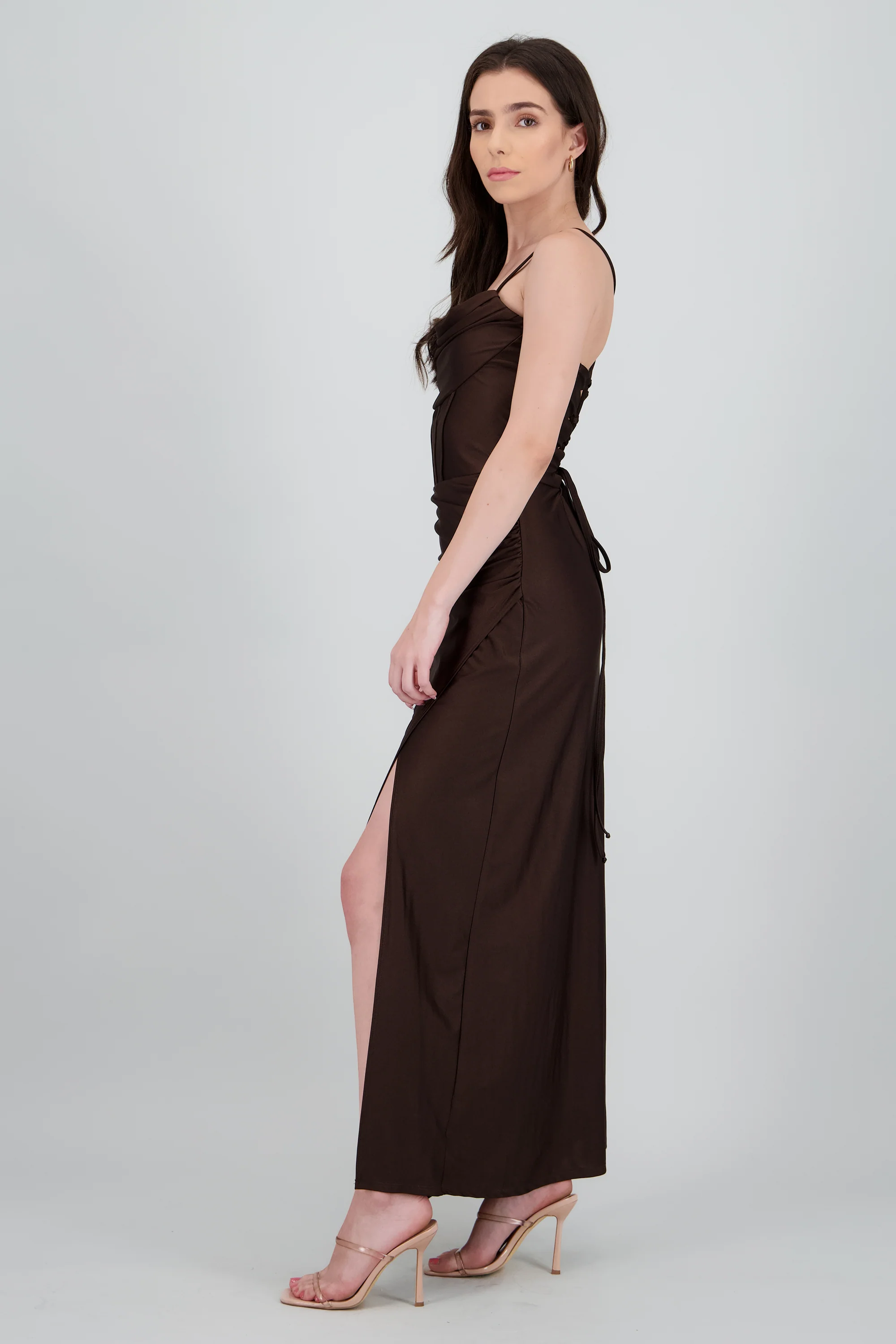Vestido maxi tirantes drapeado - Image 3