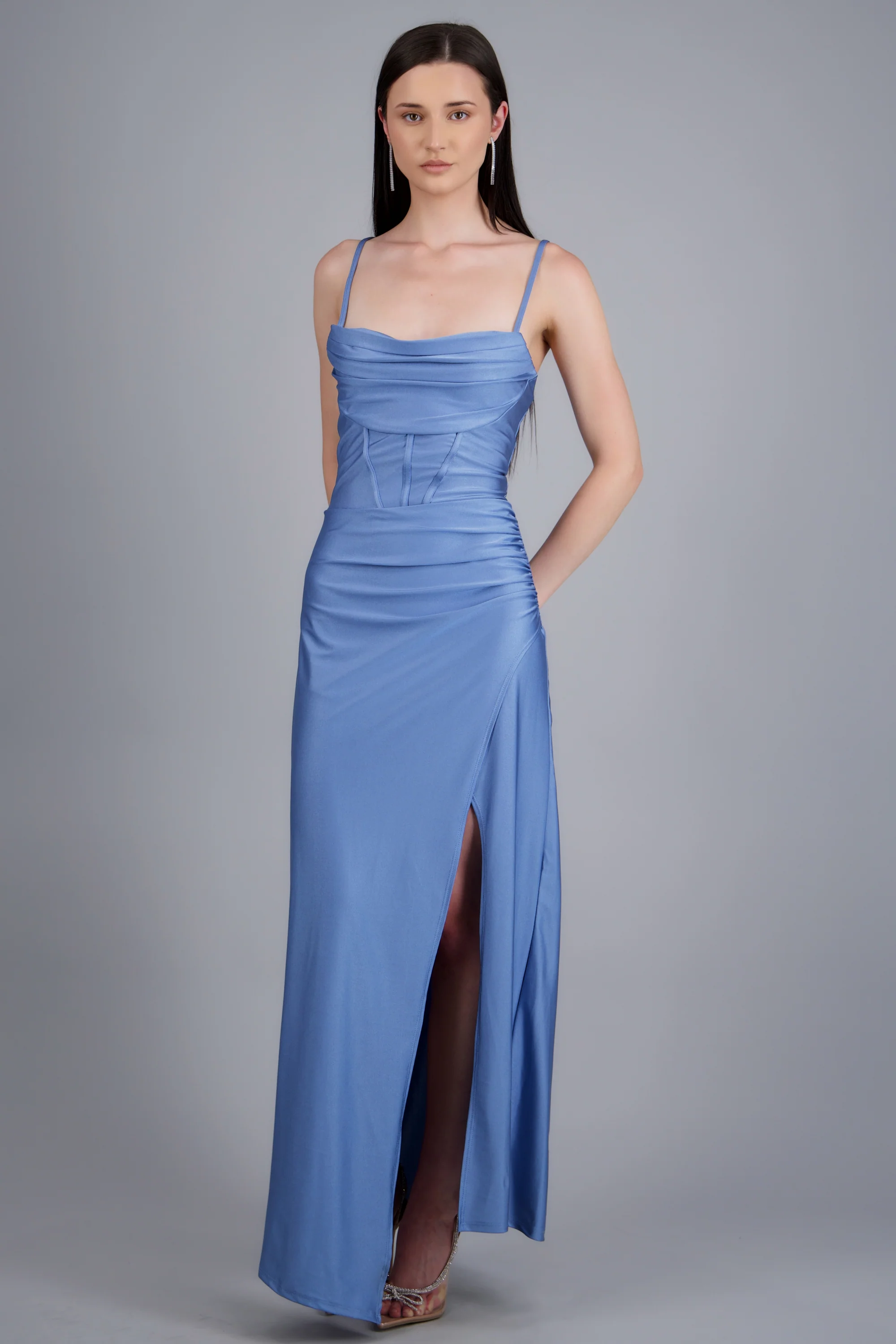 Vestido maxi tirantes drapeado - Image 2