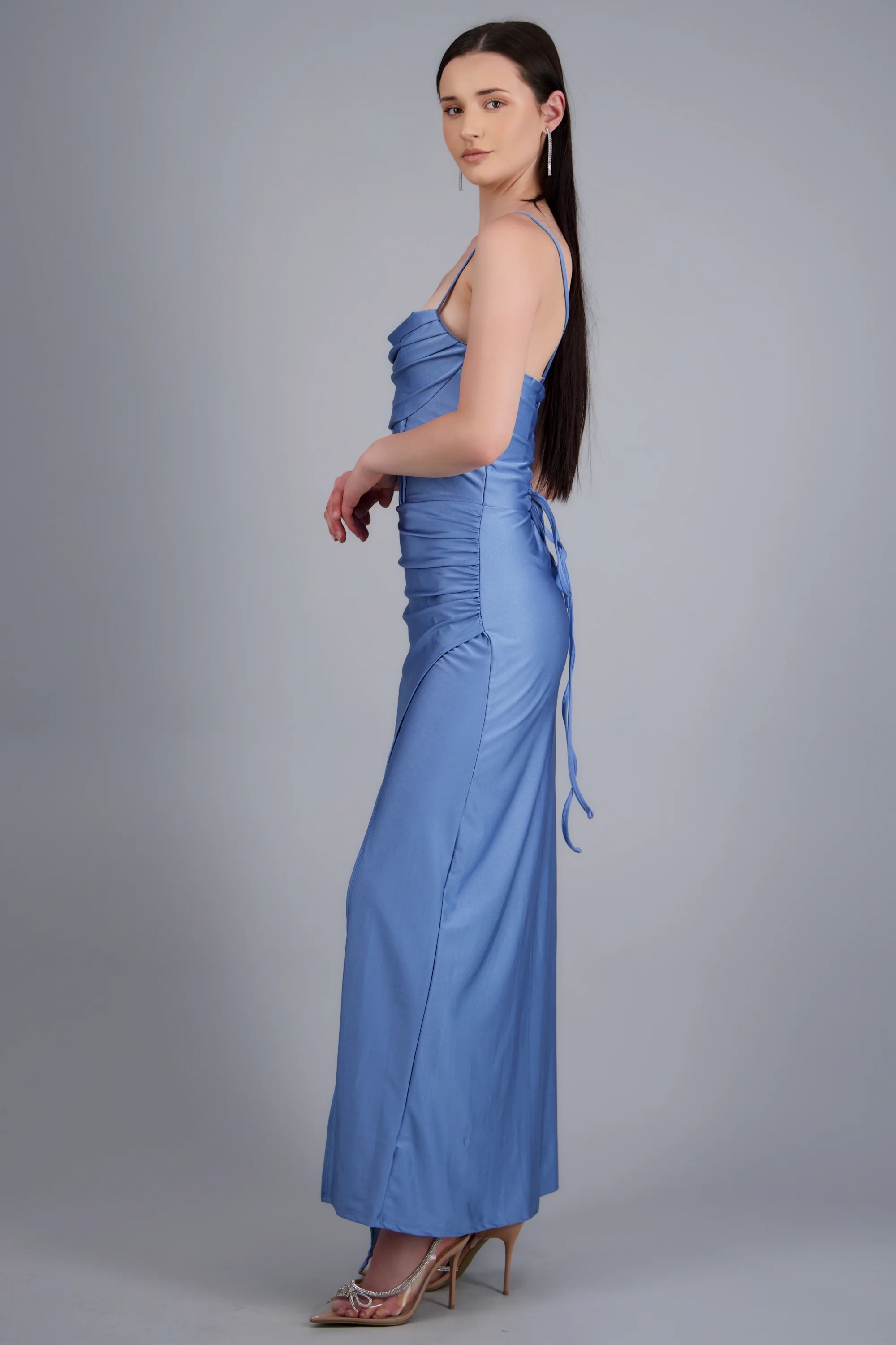 Vestido maxi tirantes drapeado - Image 3