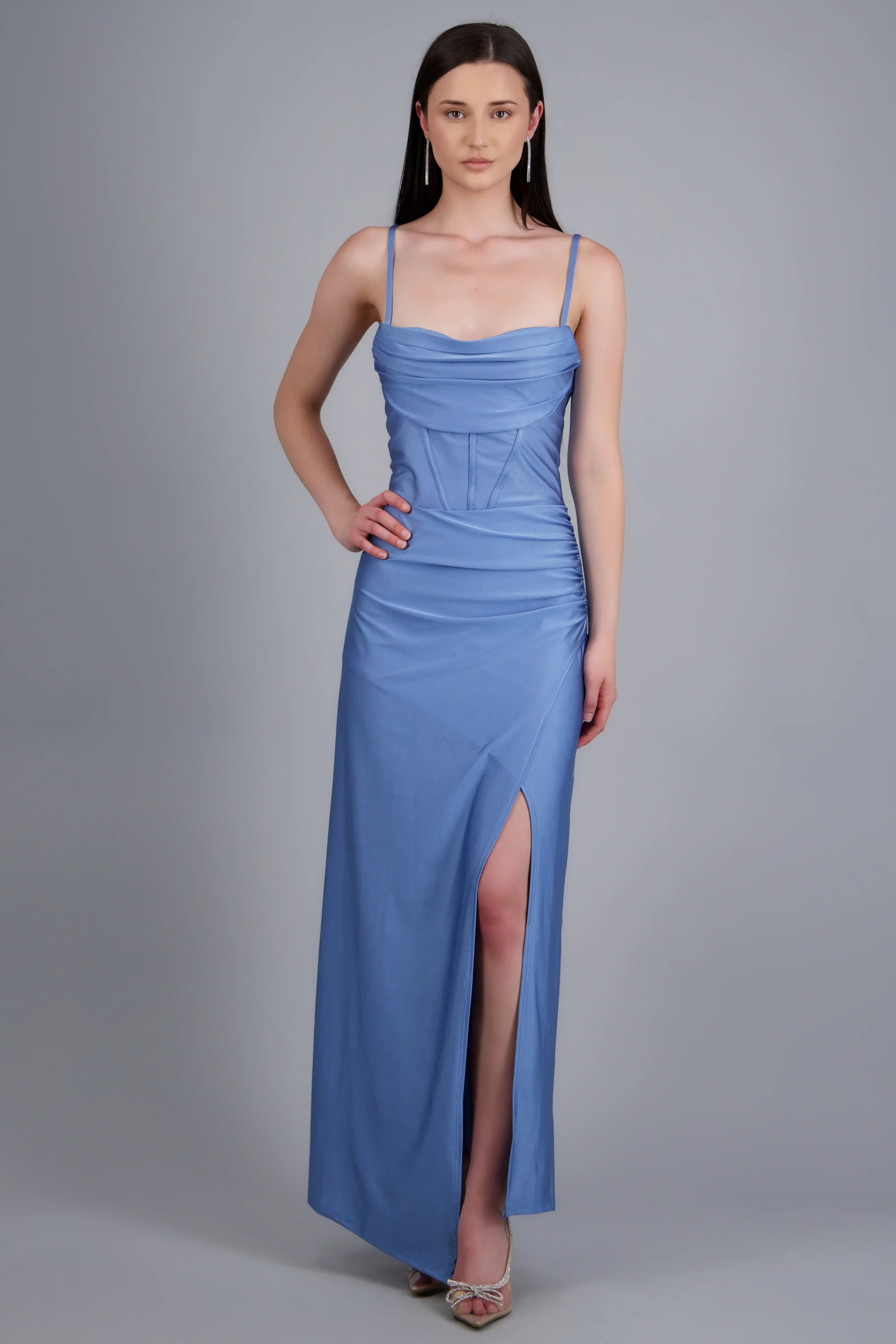 Vestido maxi tirantes drapeado - Image 4