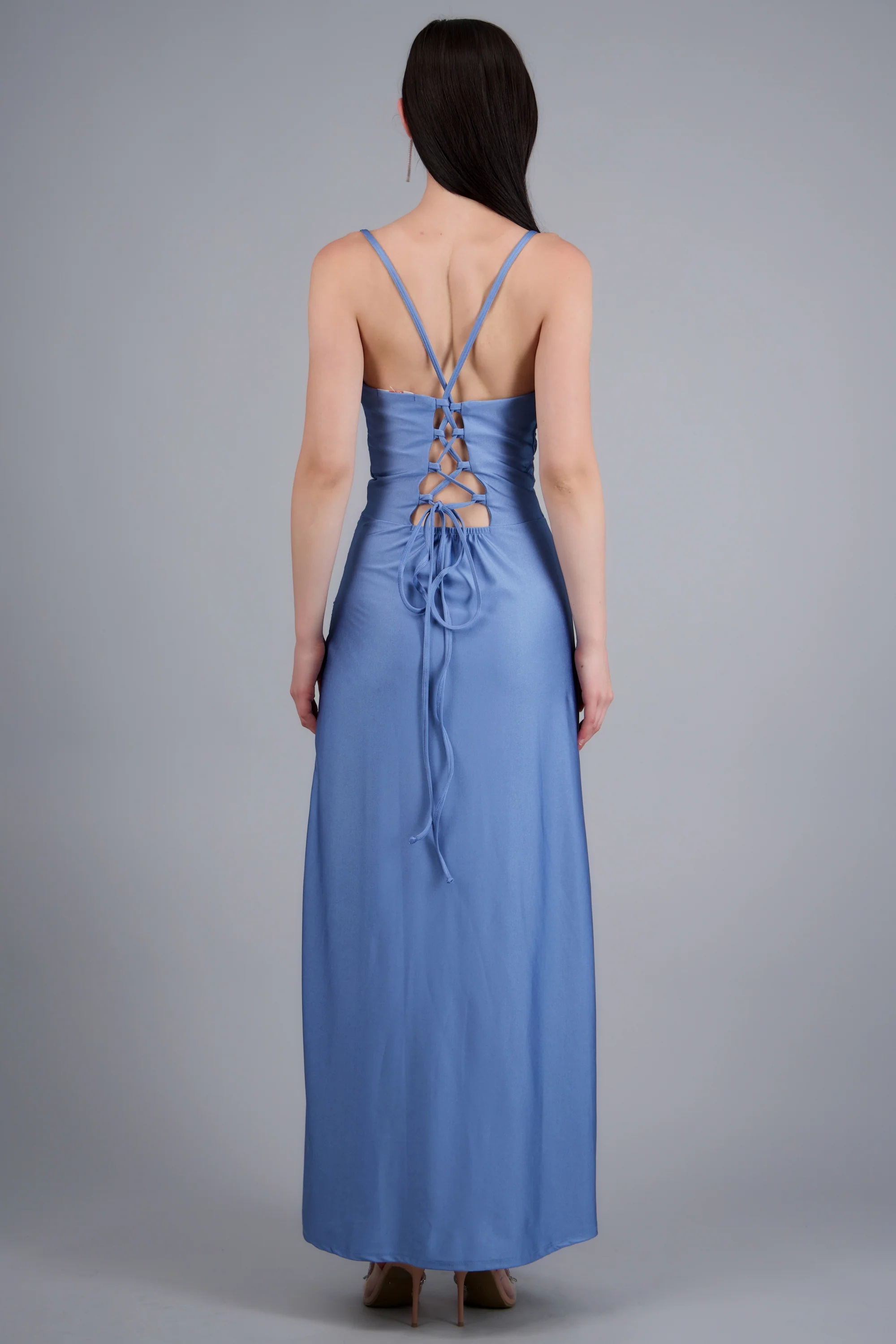 Vestido maxi tirantes drapeado - Image 5