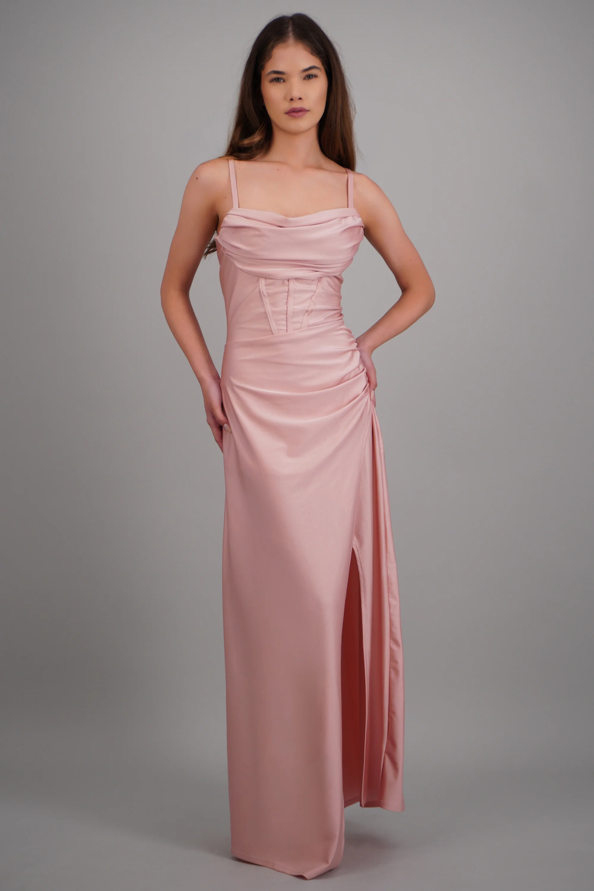 Vestido maxi tirantes drapeado - Image 2