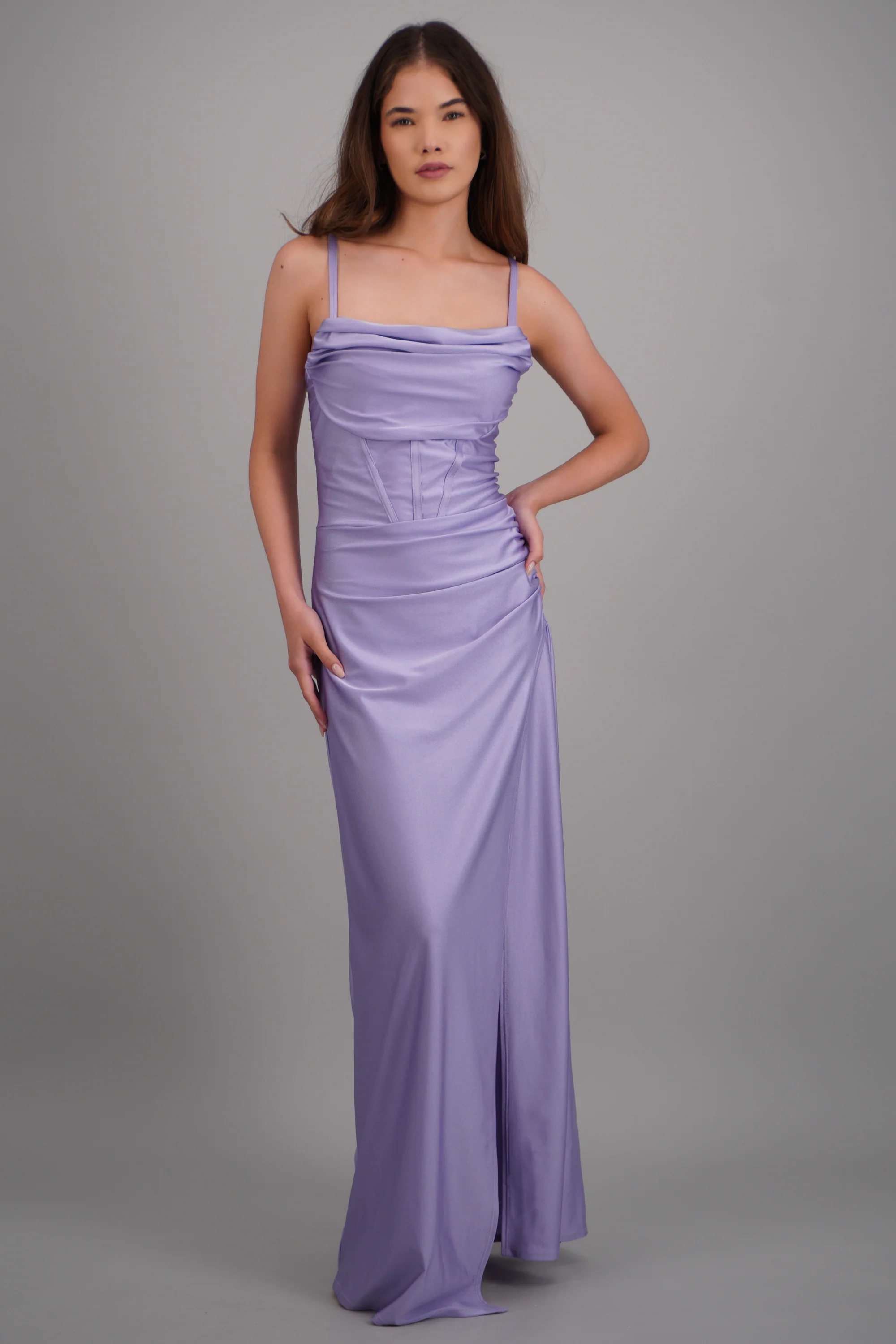 Vestido maxi tirantes drapeado - Image 2