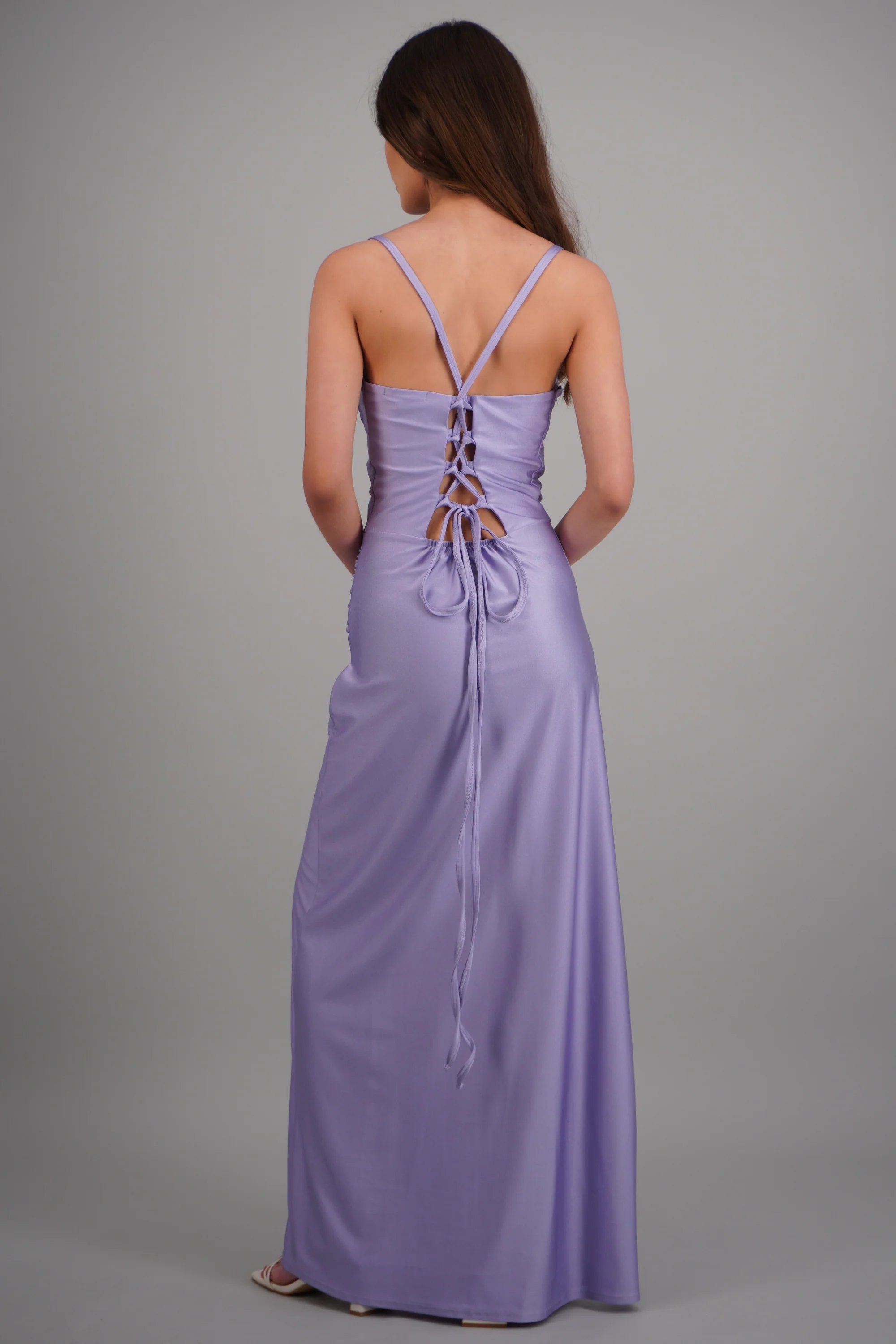 Vestido maxi tirantes drapeado - Image 4