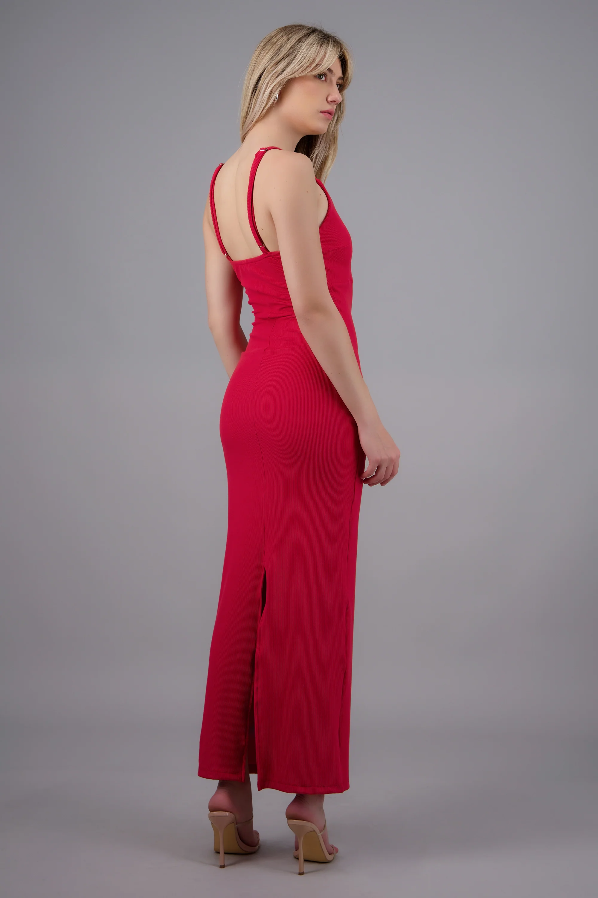 Vestido maxi tirantes rib - Image 4