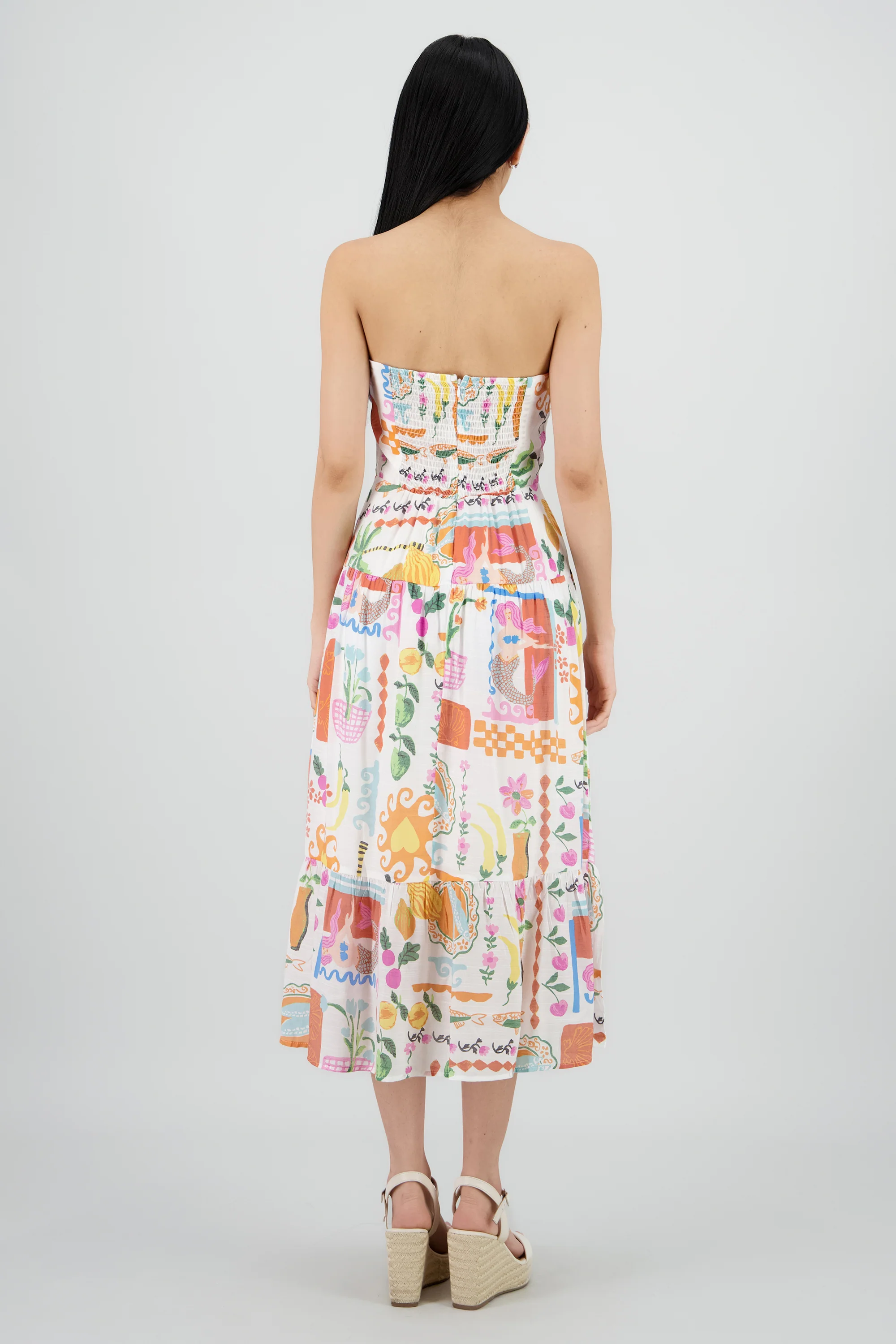 Vestido midi bandeau estampado - Image 4