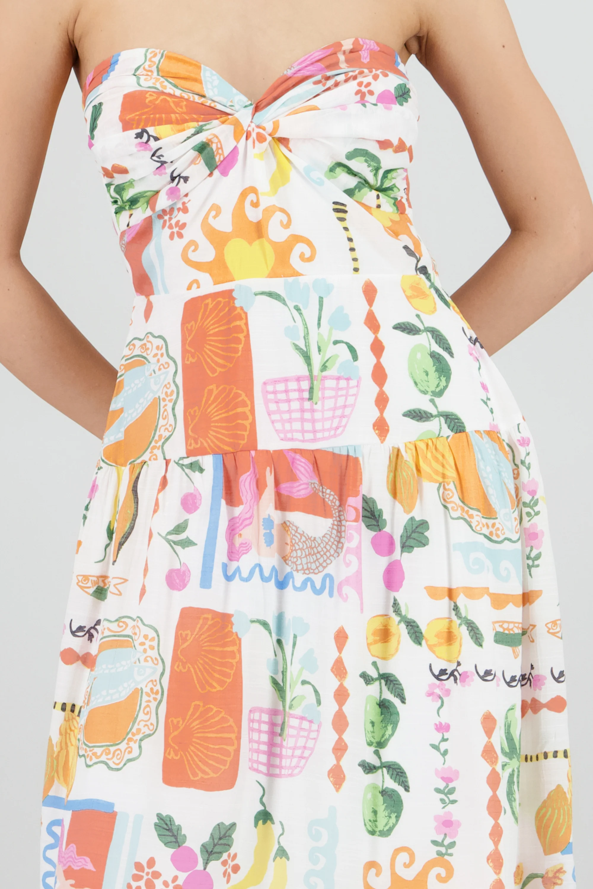 Vestido midi bandeau estampado - Image 5