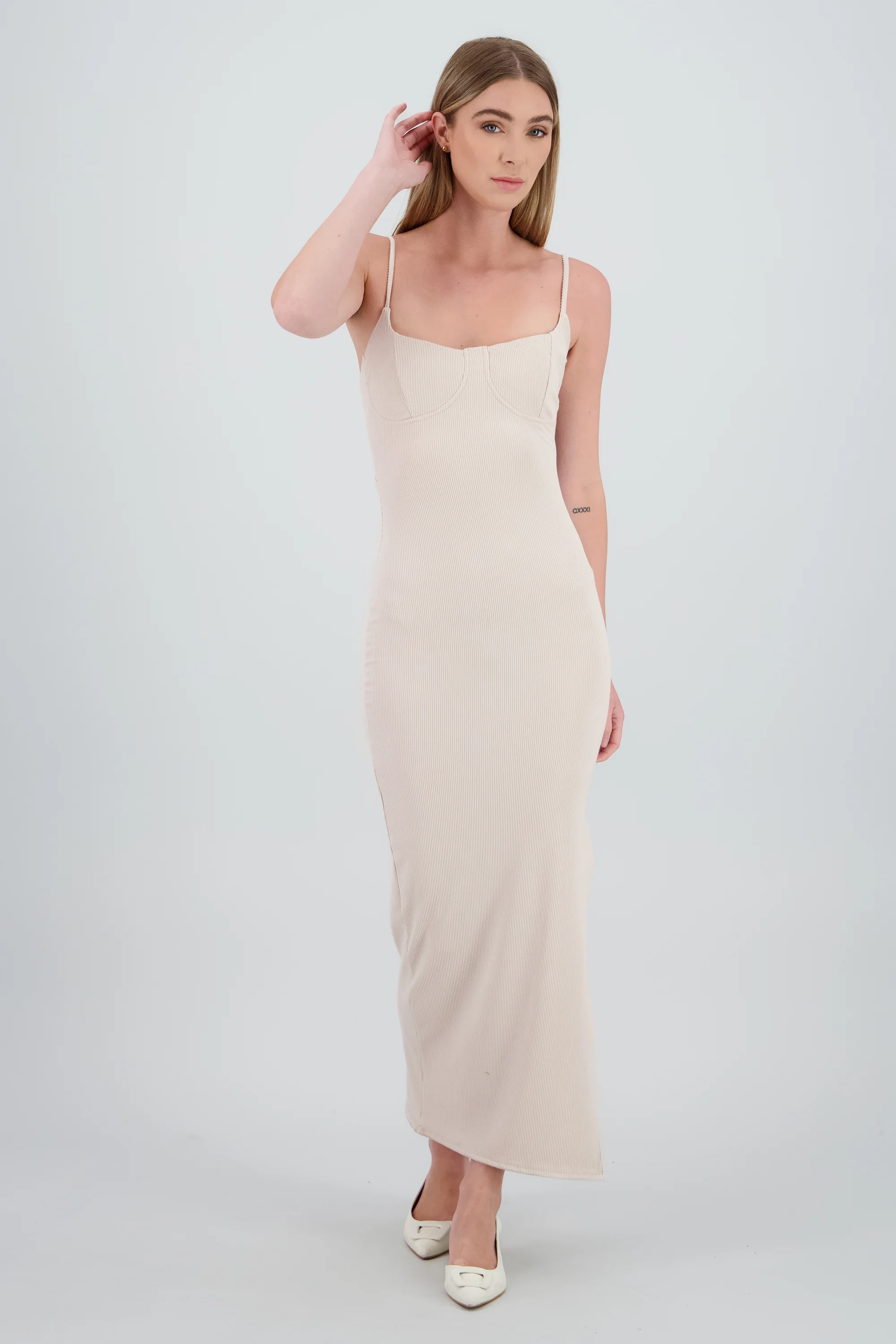 Vestido midi copas rib - Image 2